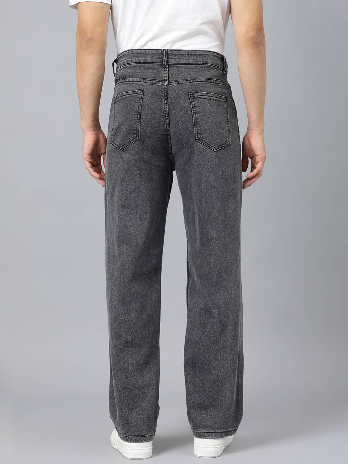 HIGH DENIM Straight Fit Men Dark Grey Jeans - Image 4