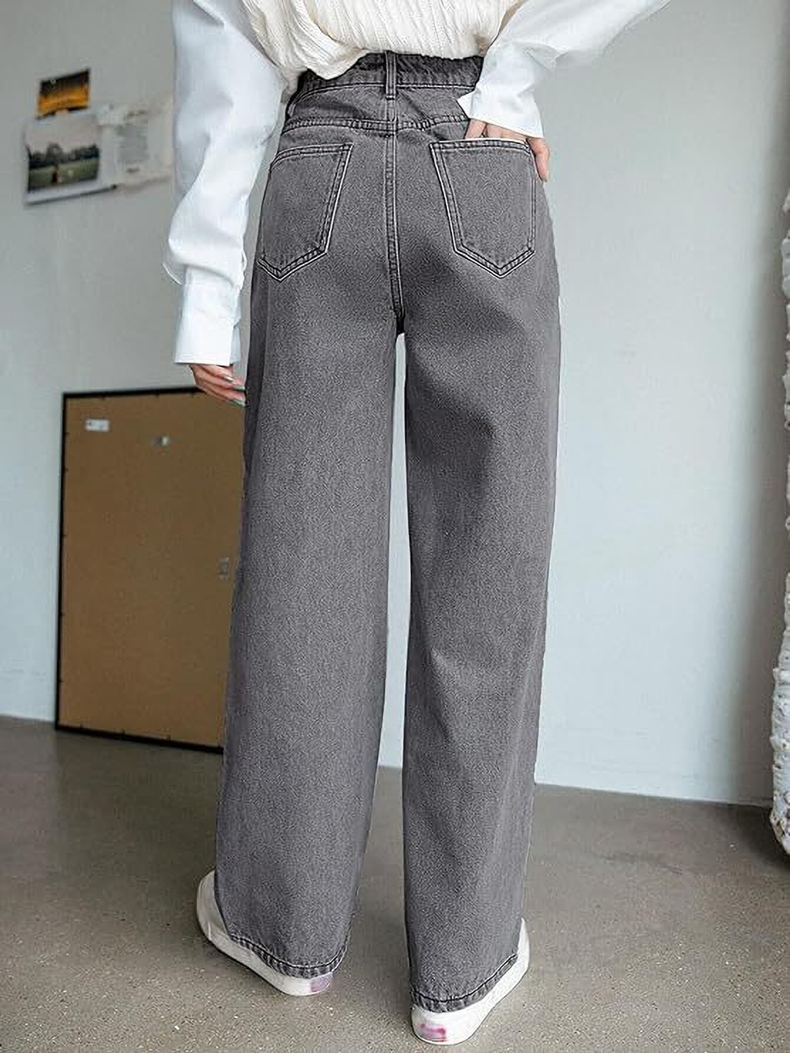 Image of VK Fashion Straight Fit Women Grey Jeans