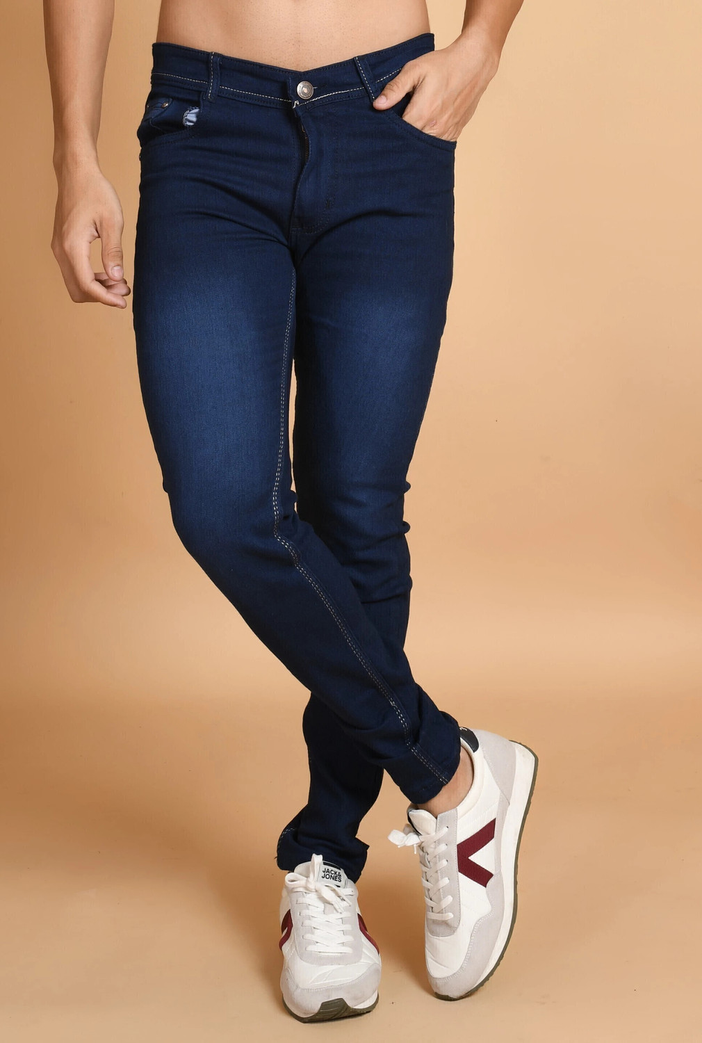 Image of Lzard Slim Men Dark Blue Jeans