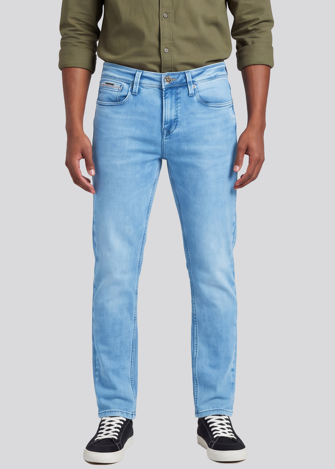 Image of KILLER Men Skinny Mid Rise Blue Jeans
