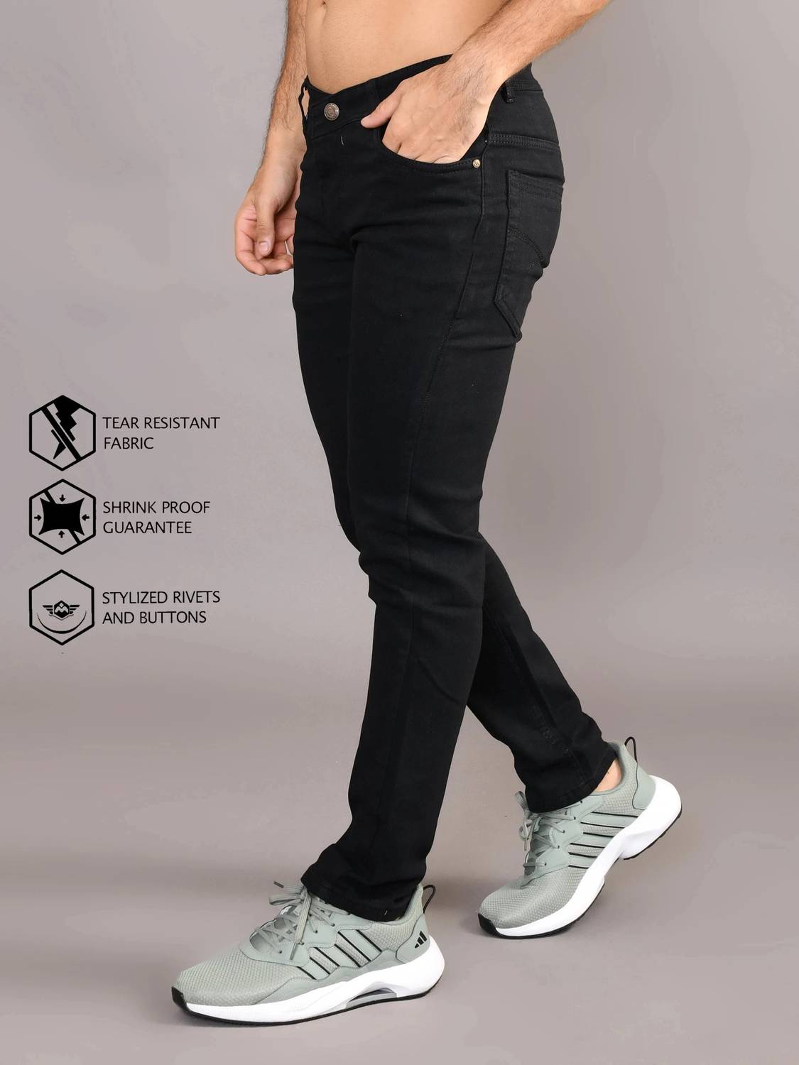 Lzard Slim Men Black Jeans - Image 3