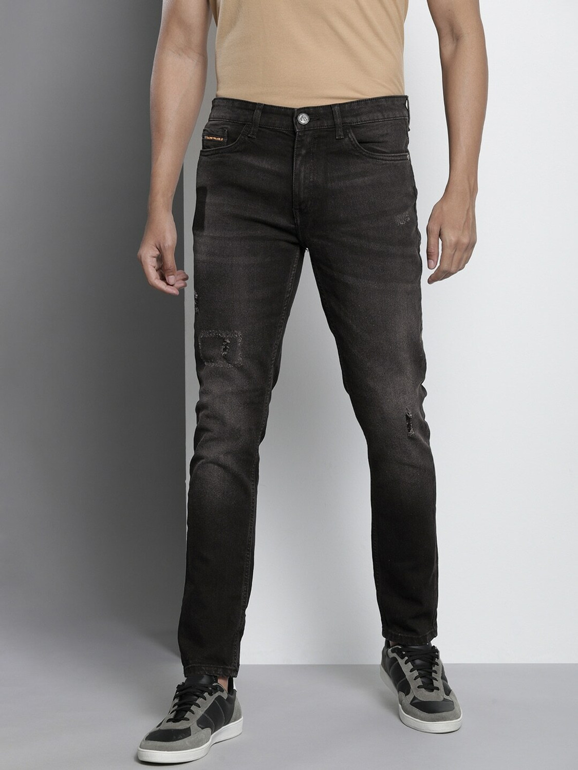 Image of The Indian Garage Co. Slim Men Black Jeans