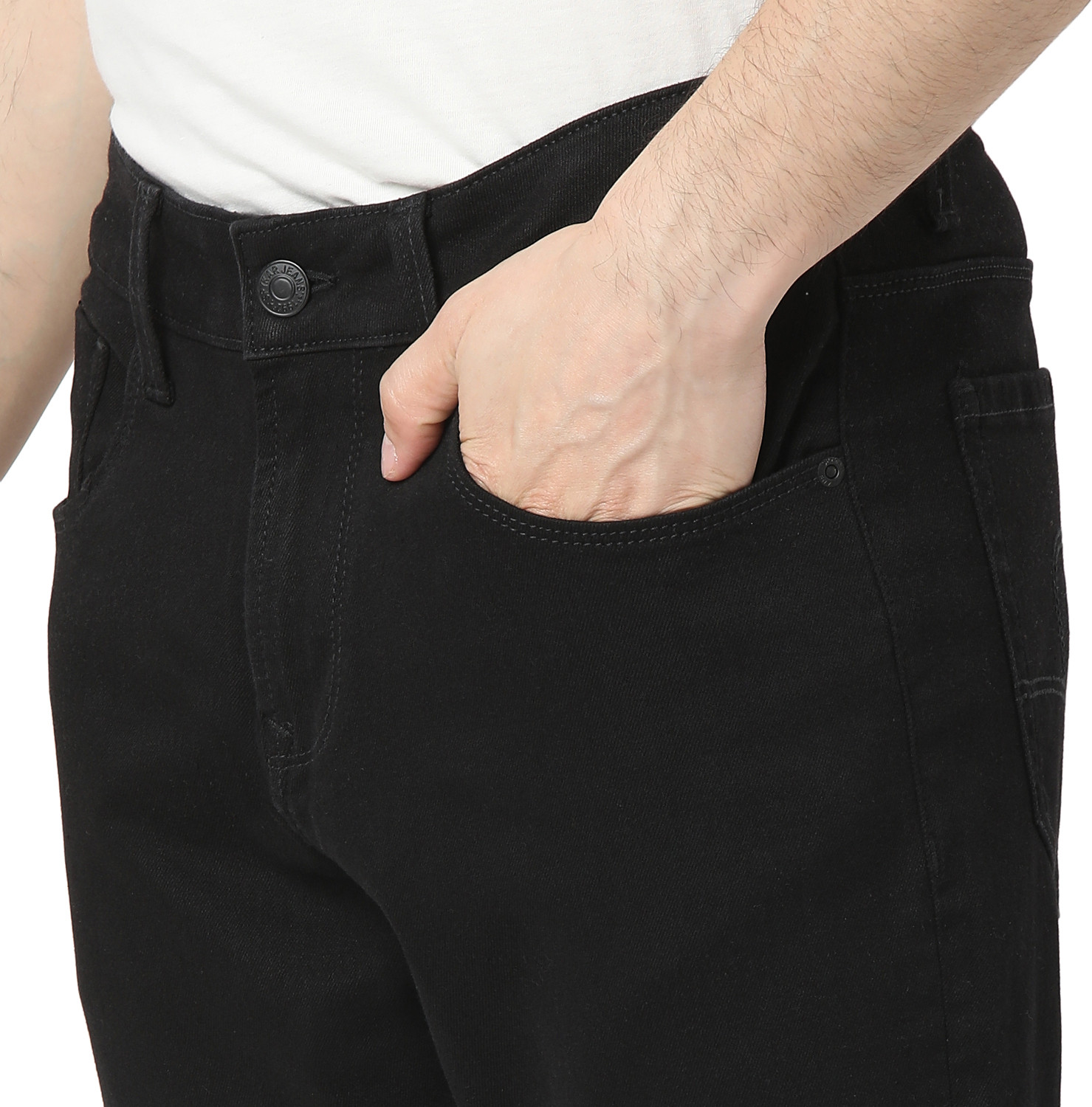 Image of Spykar Slim Men Black Jeans