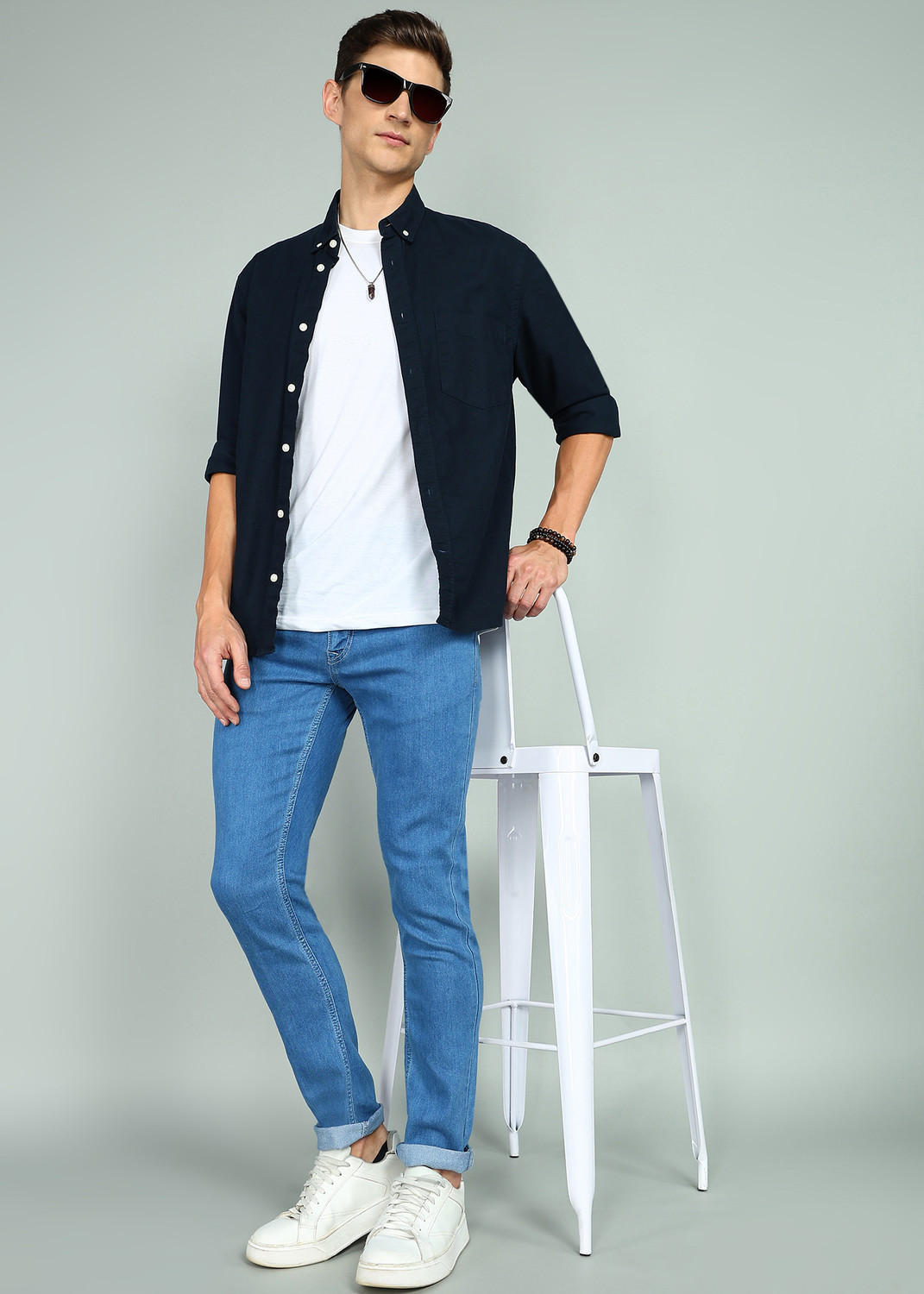 Image of WROGN Slim Men Blue Jeans