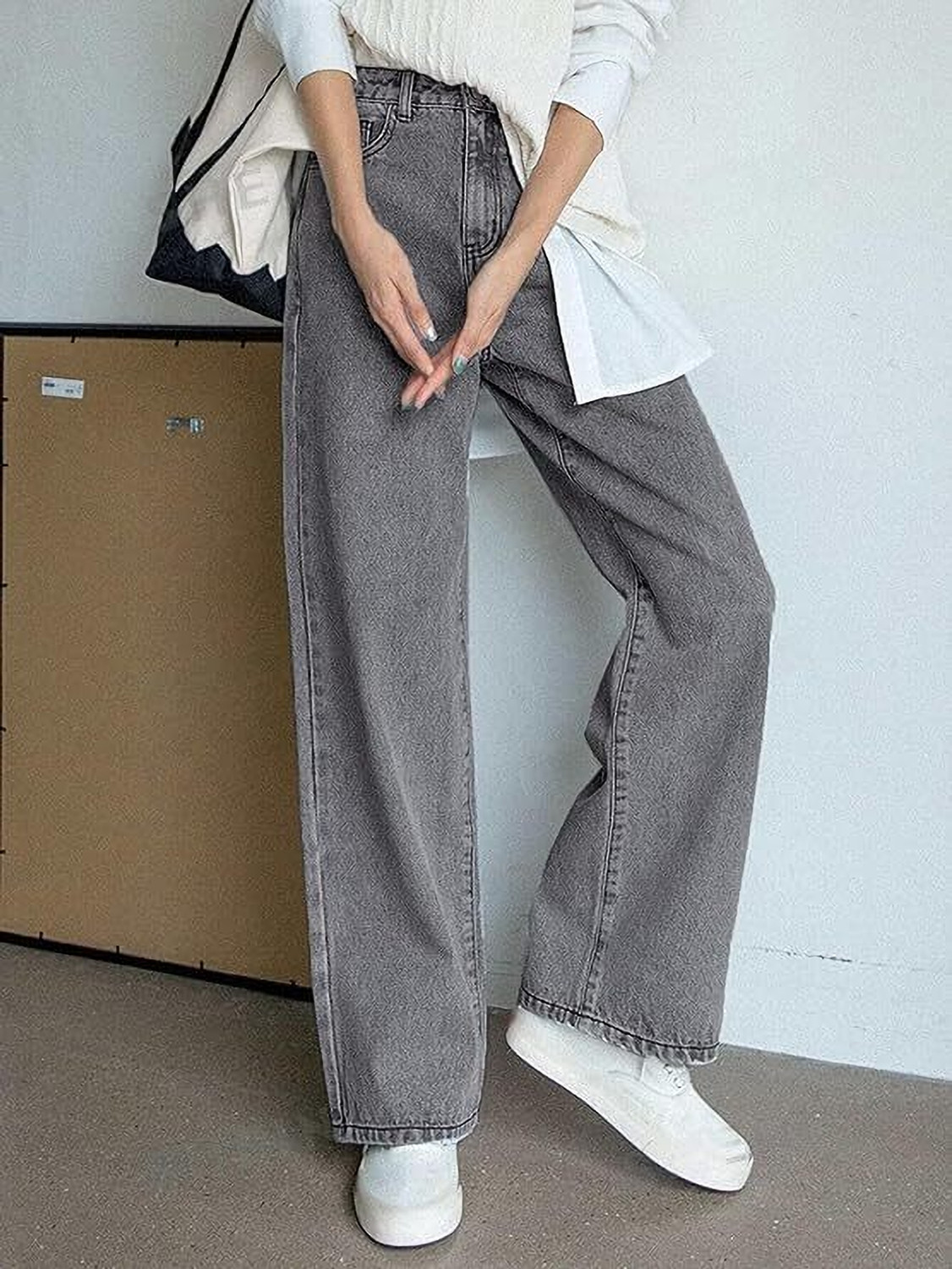 Image of VK Fashion Straight Fit Women Grey Jeans