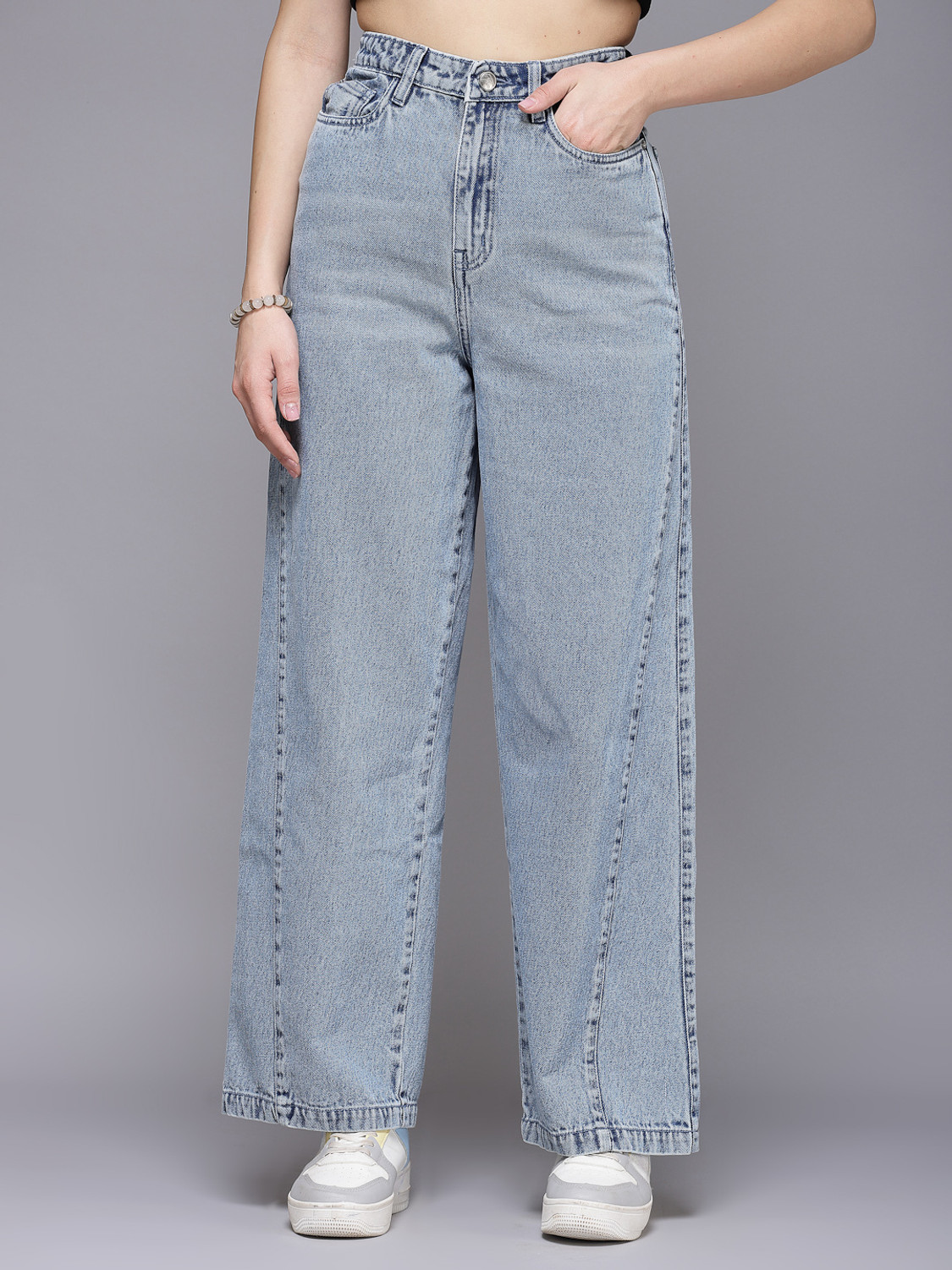 Image of Cosmic Trio Flared Women Light Blue Jeans