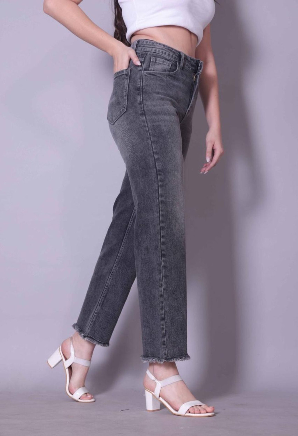 Image of Burani Straight Fit Women Grey Jeans
