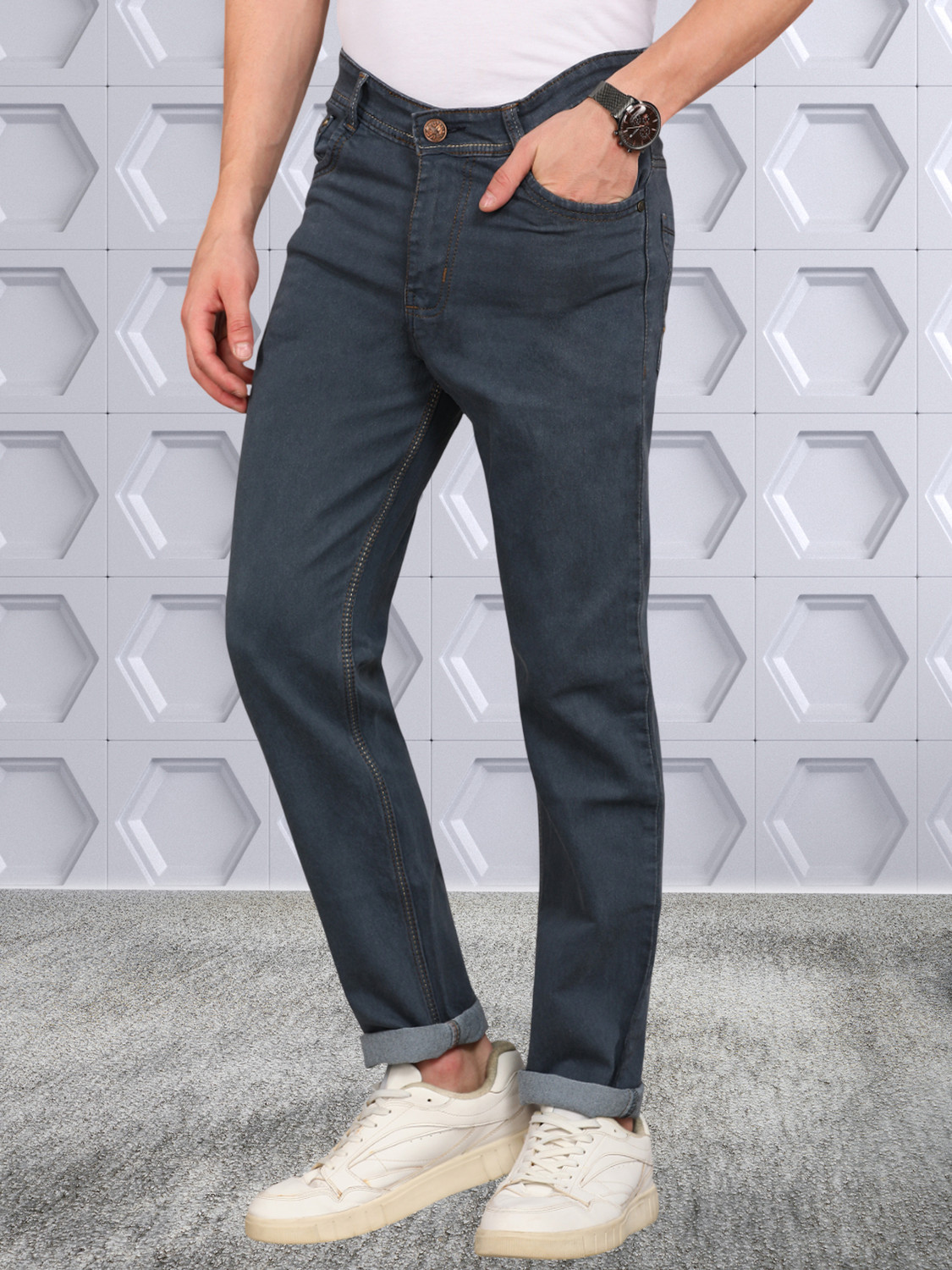 Image of METRONAUT Slim Men Grey Jeans