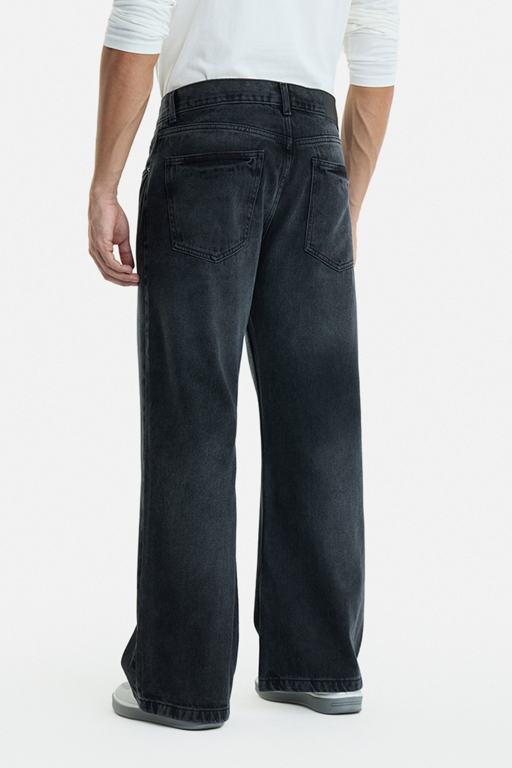 Image of Snitch Men Flared Mid Rise Black Jeans