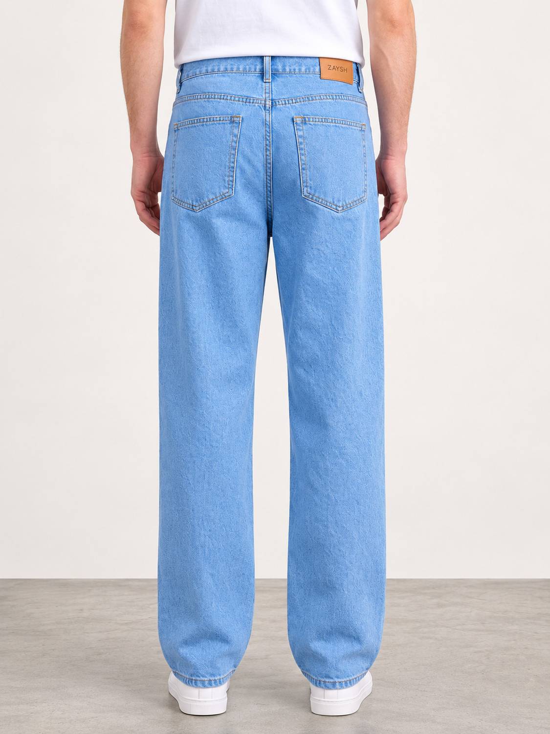 ZAYSH Men Light Blue Jeans Loose Fit - Image 2