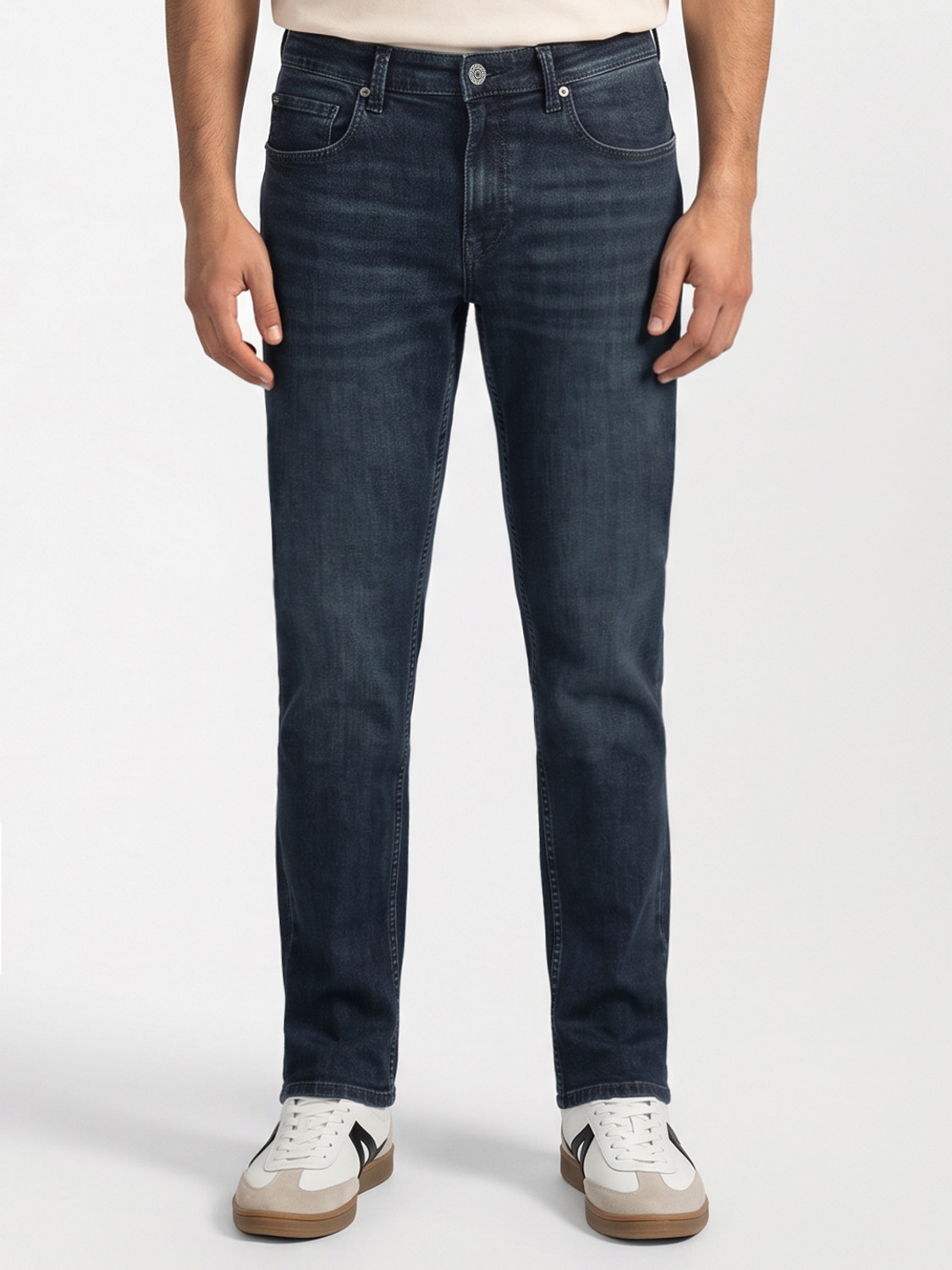 Image of Spykar Men Slim Low Rise Dark Blue Jeans