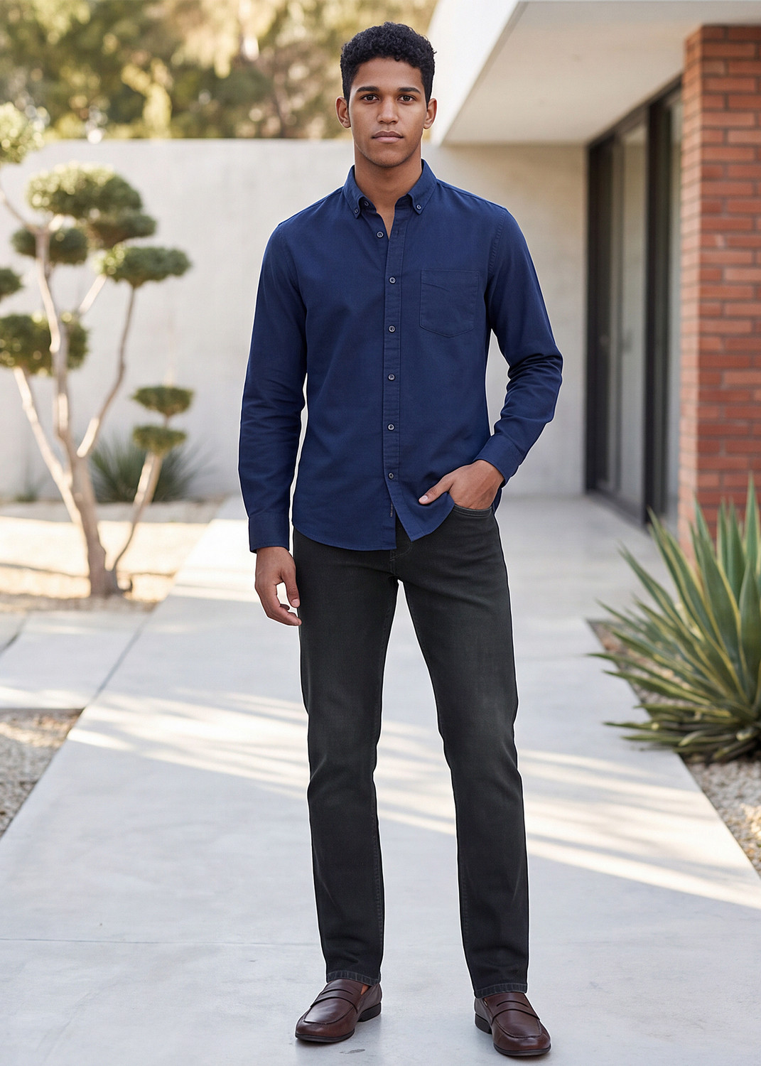 Image of LAWMAN Straight Fit Men Black Jeans