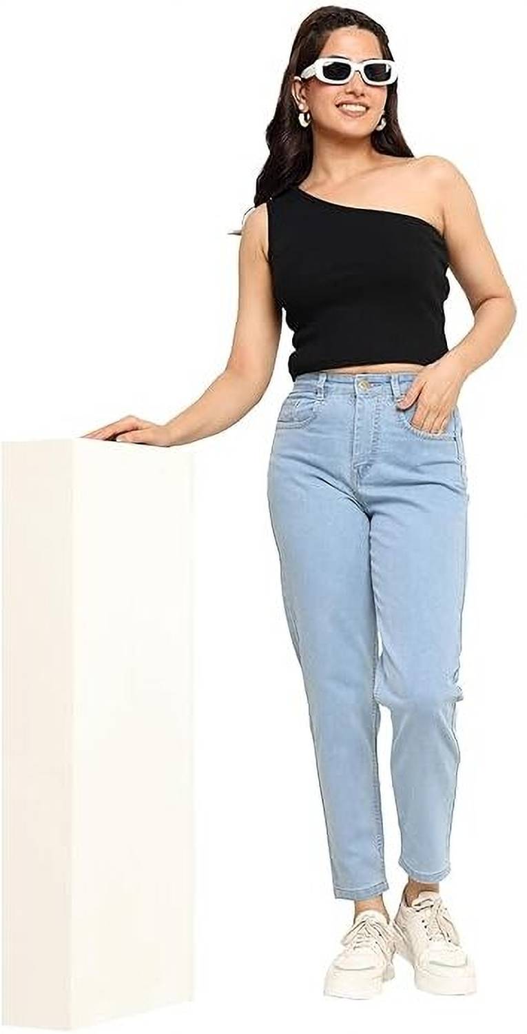 AngelFab Boyfriend Women Light Blue Jeans