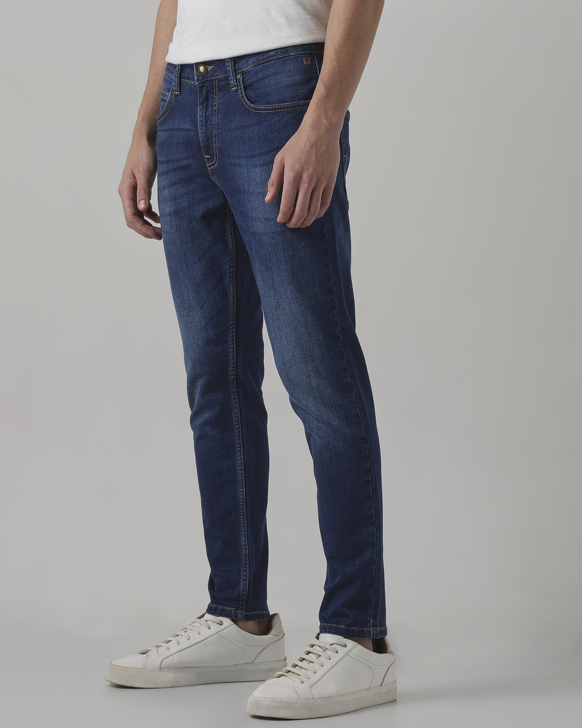 Image of MUFTI Slim Men Dark Blue Jeans