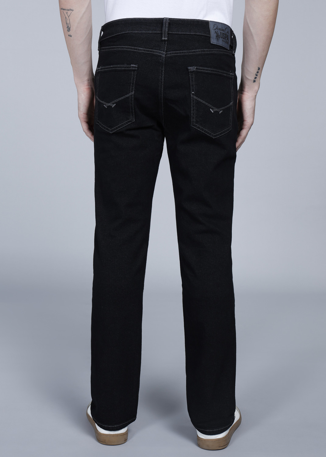 Image of U.S. Polo Assn. Denim Co. Men Straight Fit Mid Rise Grey Jeans