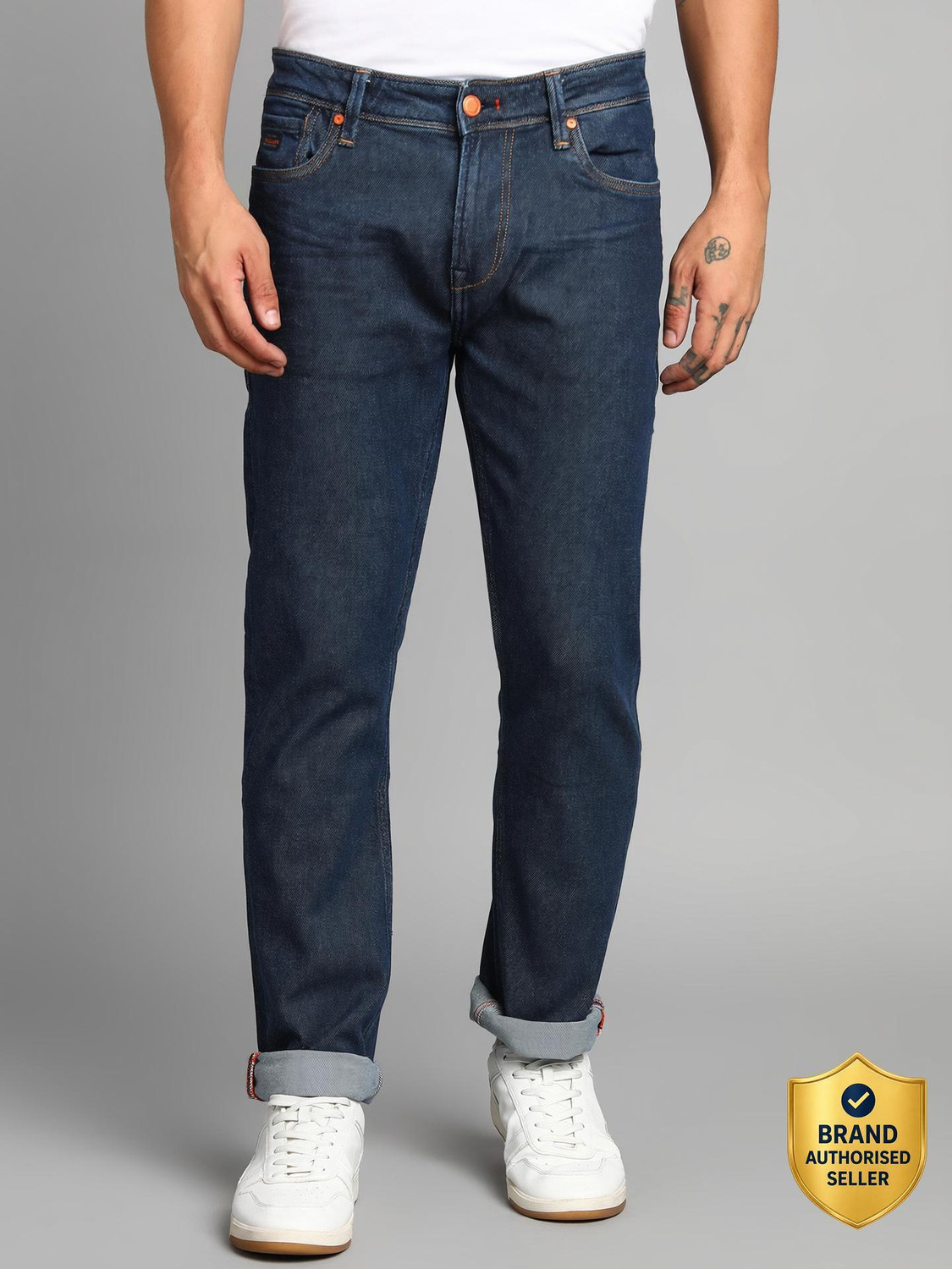 Image of KILLER Straight Fit Men Dark Blue Jeans