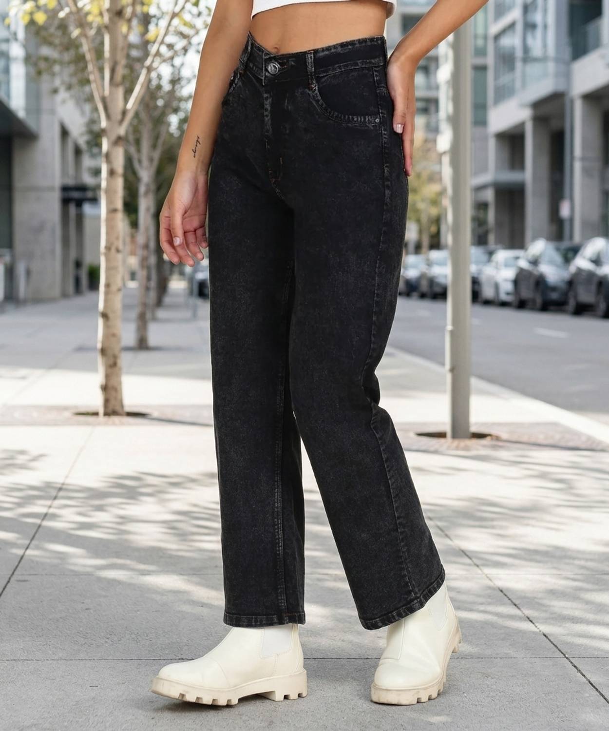 A1TUFF Wide Leg Women Black Jeans