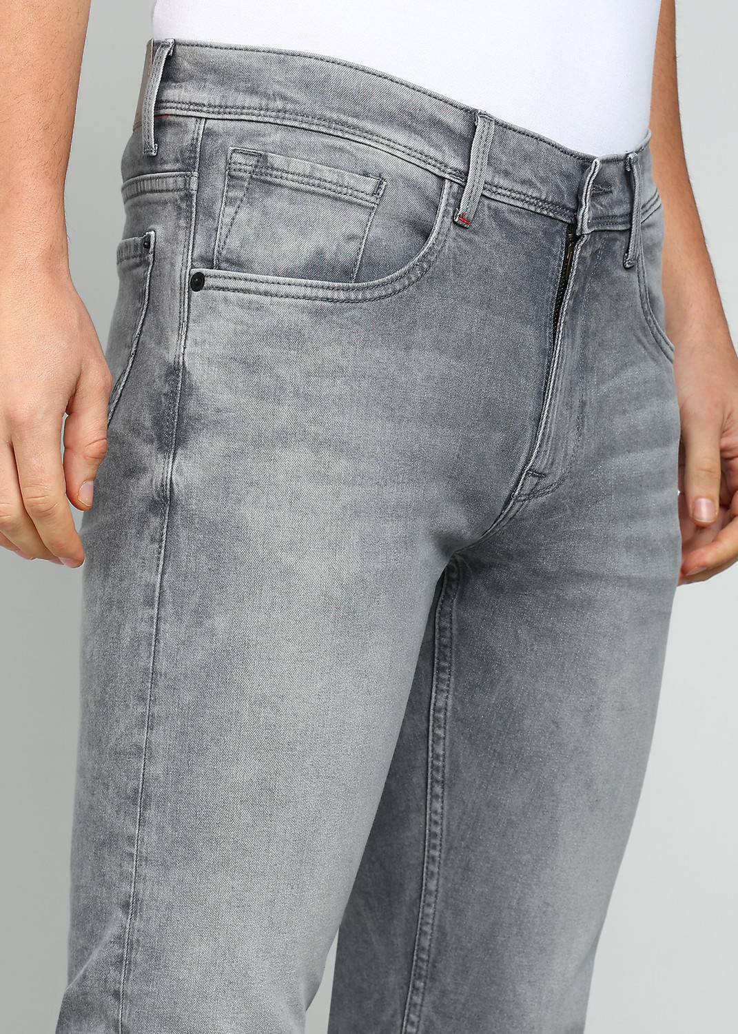 Image of Allen Solly Slim Men Grey Jeans