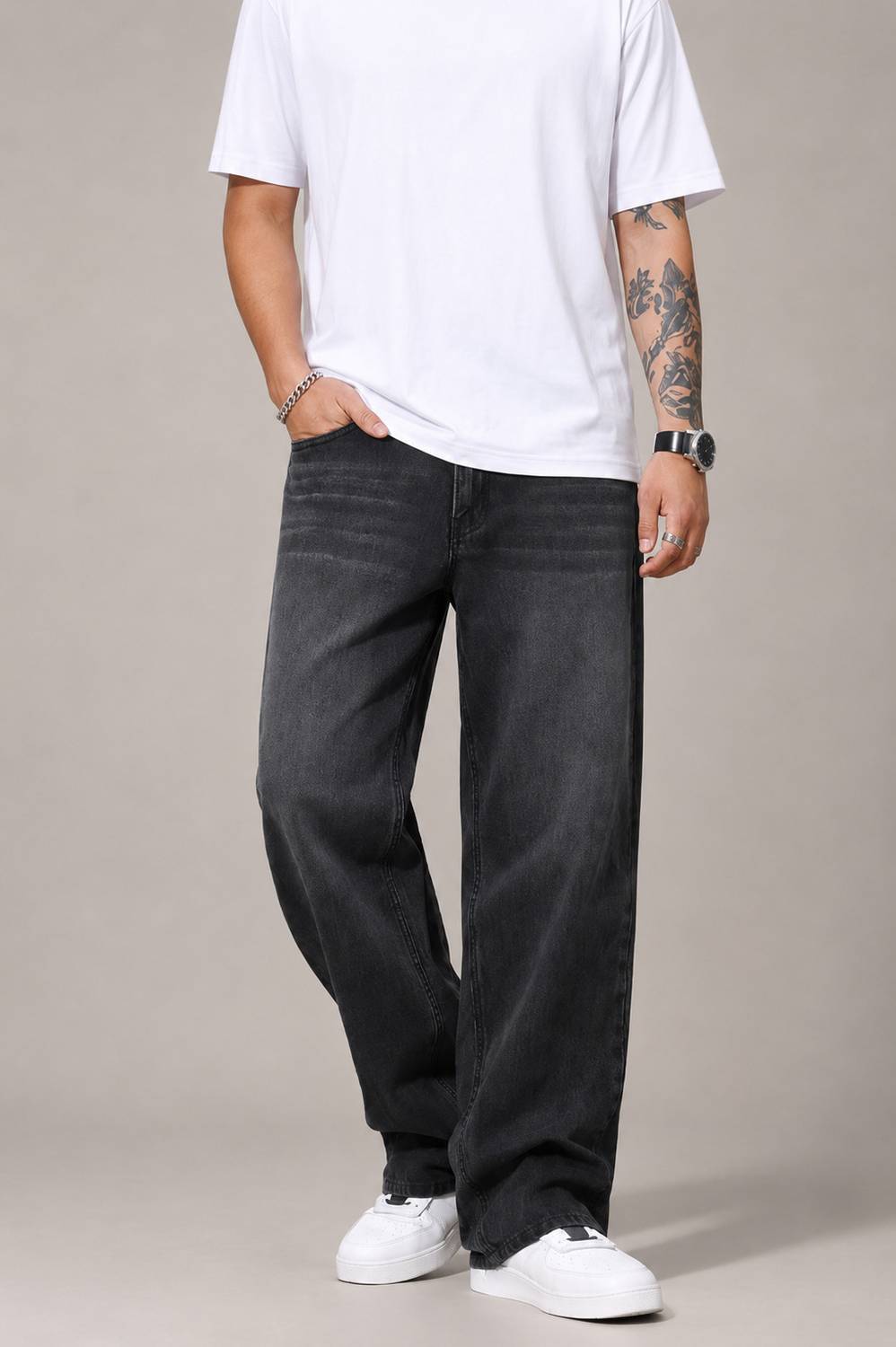 SUPER FURRY Straight Fit Black Jeans - Image 5