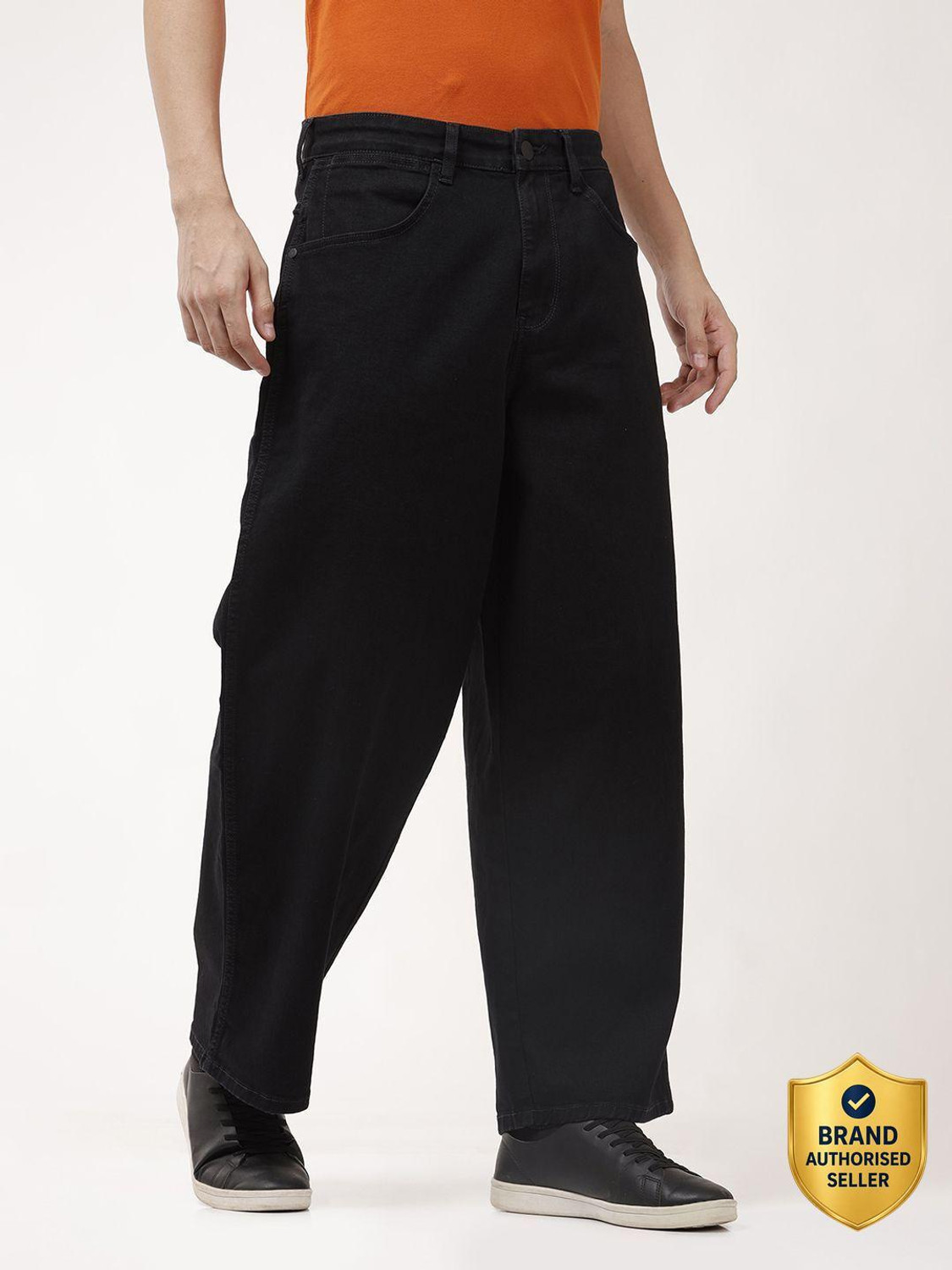 Image of Wrangler Loose Fit Men Black Jeans