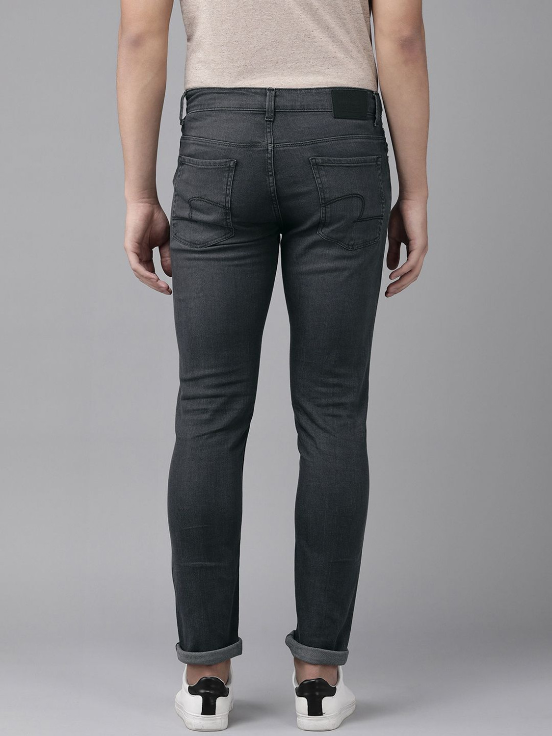 Image of Spykar Men Regular Mid Rise Grey Jeans
