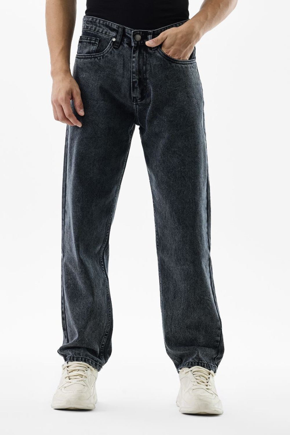 Image of Snitch Loose Fit Men Dark Grey Jeans