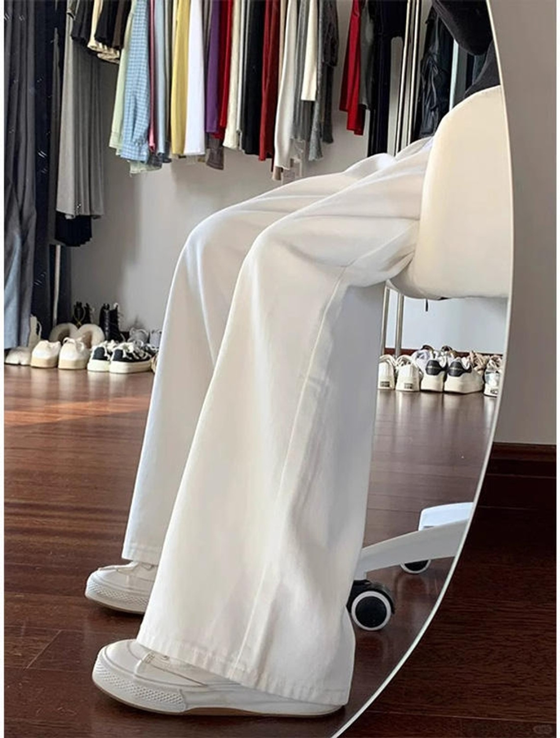 Image of ADIANADI Wide Leg Women White Jeans