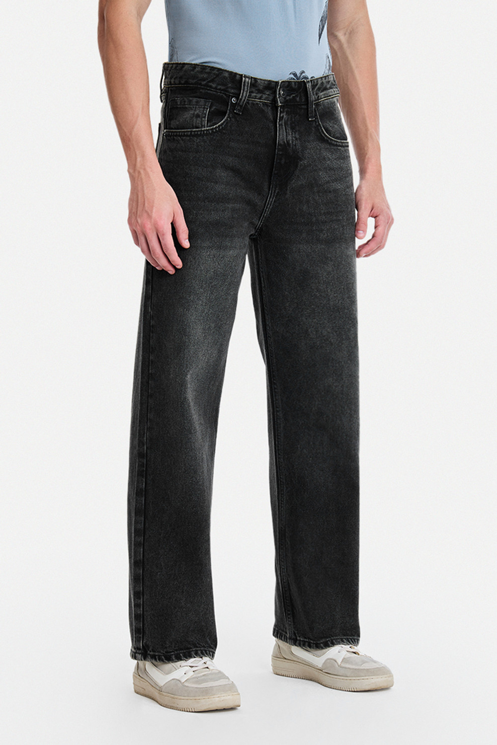 Image of Snitch Straight Fit Men Black Jeans