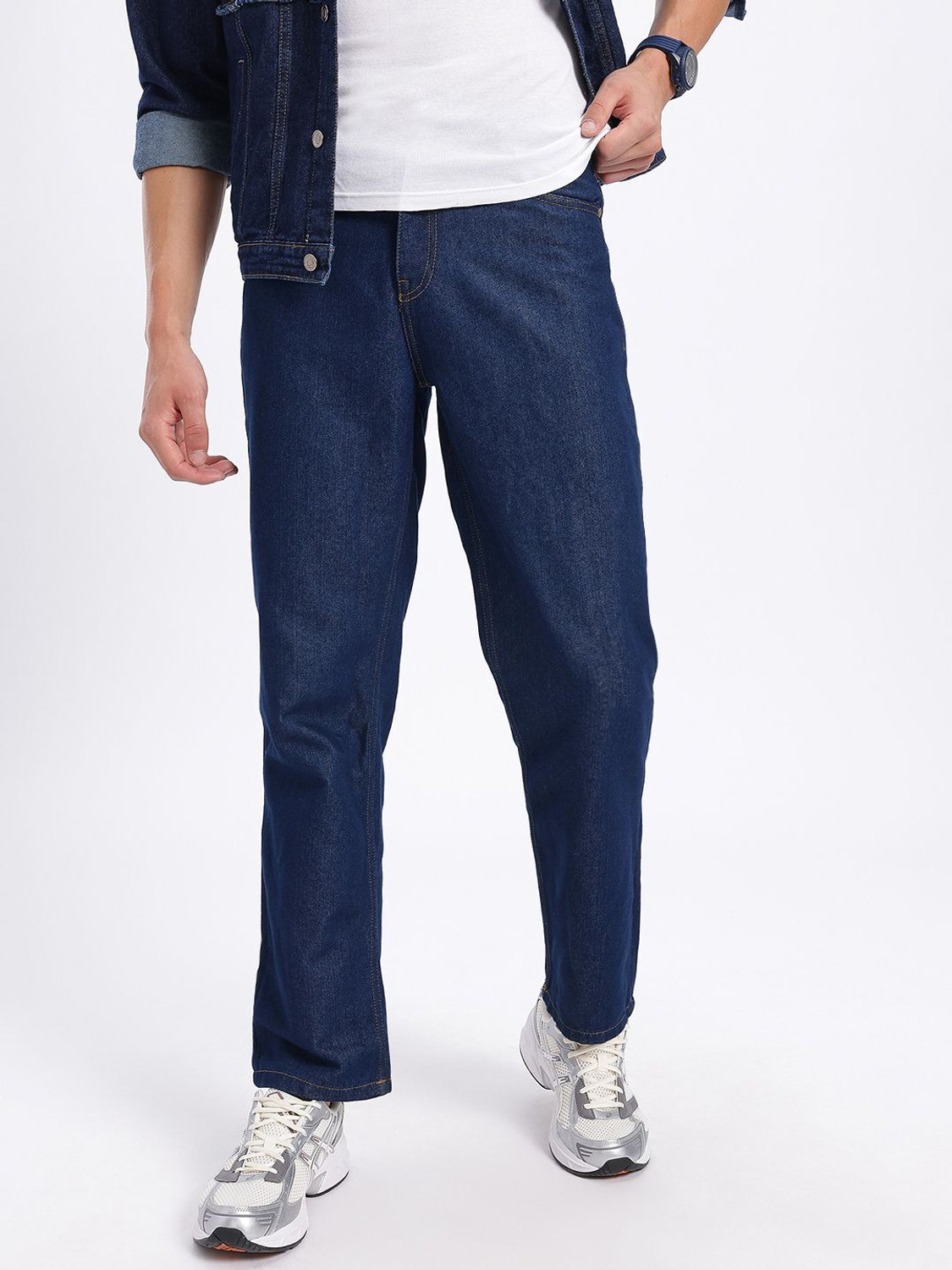 Image of Glitchez Straight Fit Men Blue Jeans
