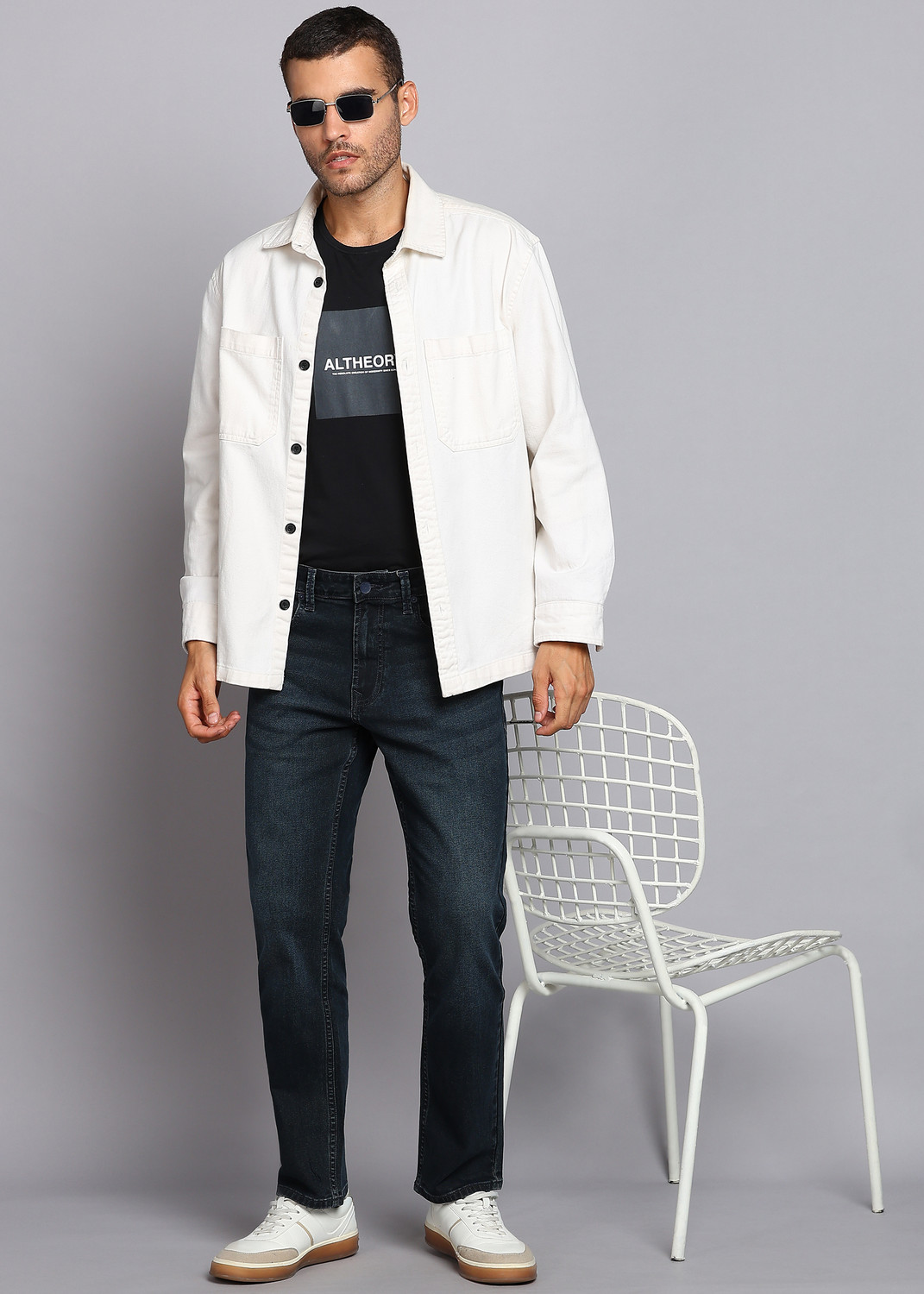 Image of Spykar Relaxed Fit Men Dark Blue Jeans