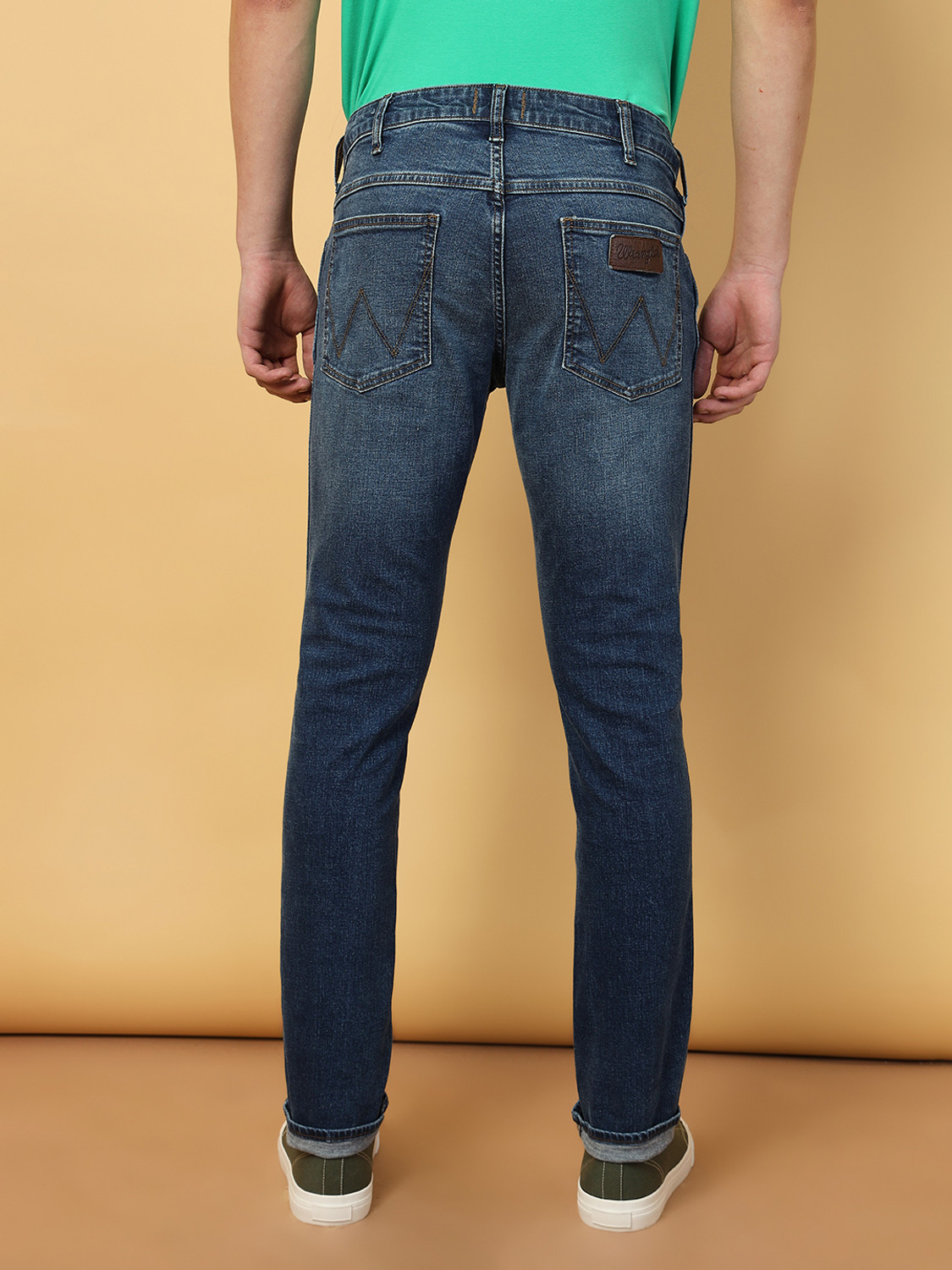Image of Wrangler Slim Men Dark Blue Jeans