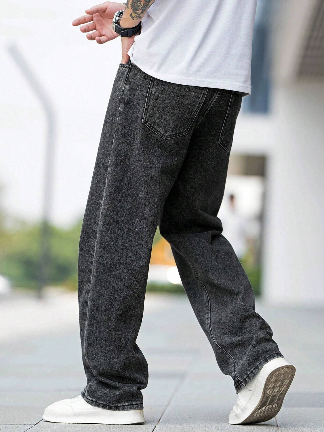 Image of LEVORCE Boot-Leg Men Dark Grey Jeans
