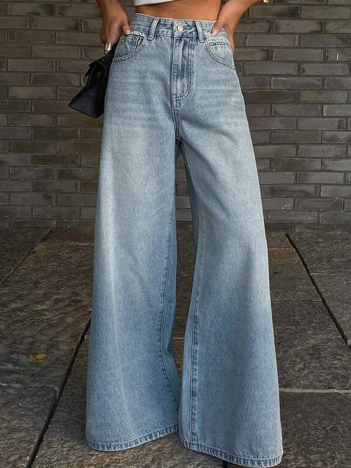 AAV2 Wide Leg Women Light Blue Jeans - Image 1