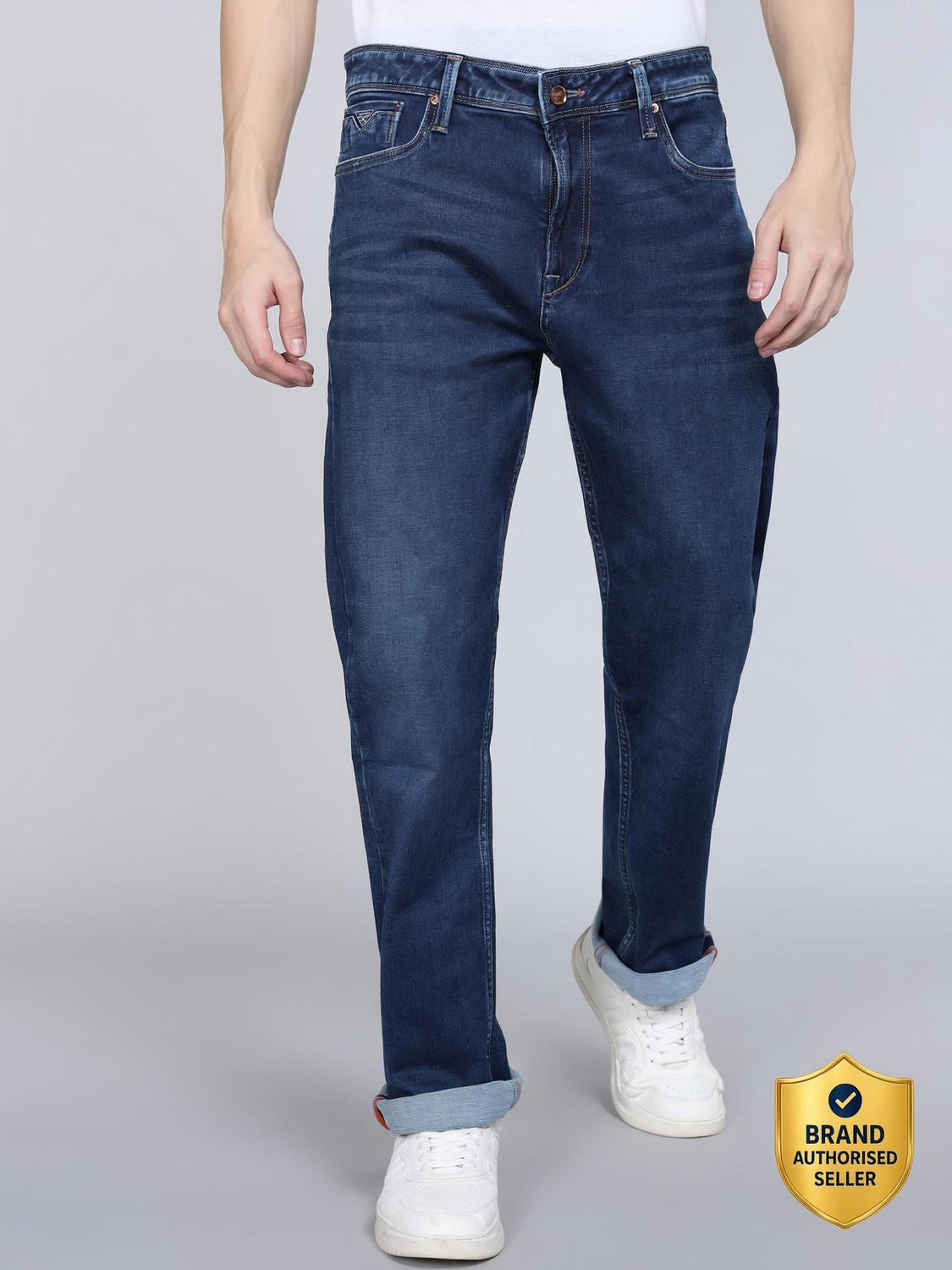 Image of KILLER Straight Fit Men Dark Blue Jeans