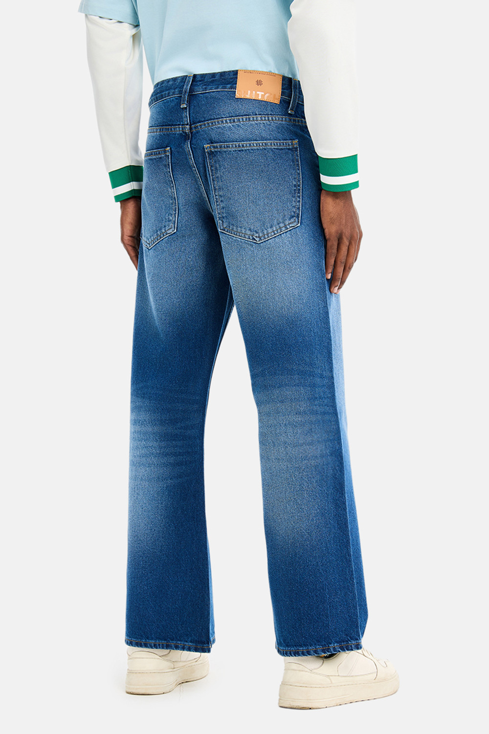 Image of Snitch Flared Men Blue Jeans