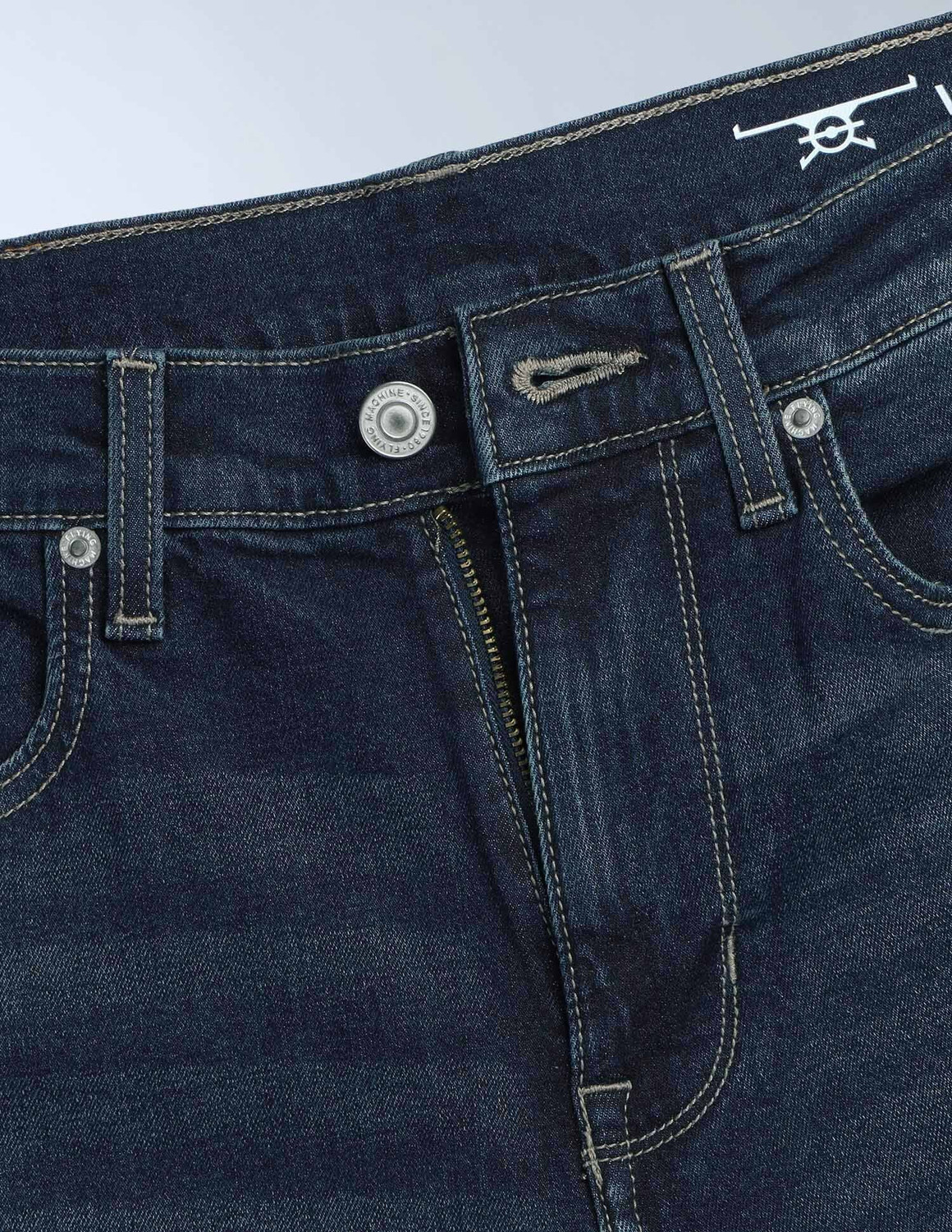 Image of FLYING MACHINE Straight Fit Men Blue Jeans