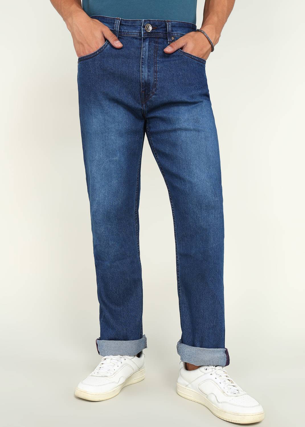 BEING HUMAN Boot-Leg Men Blue Jeans