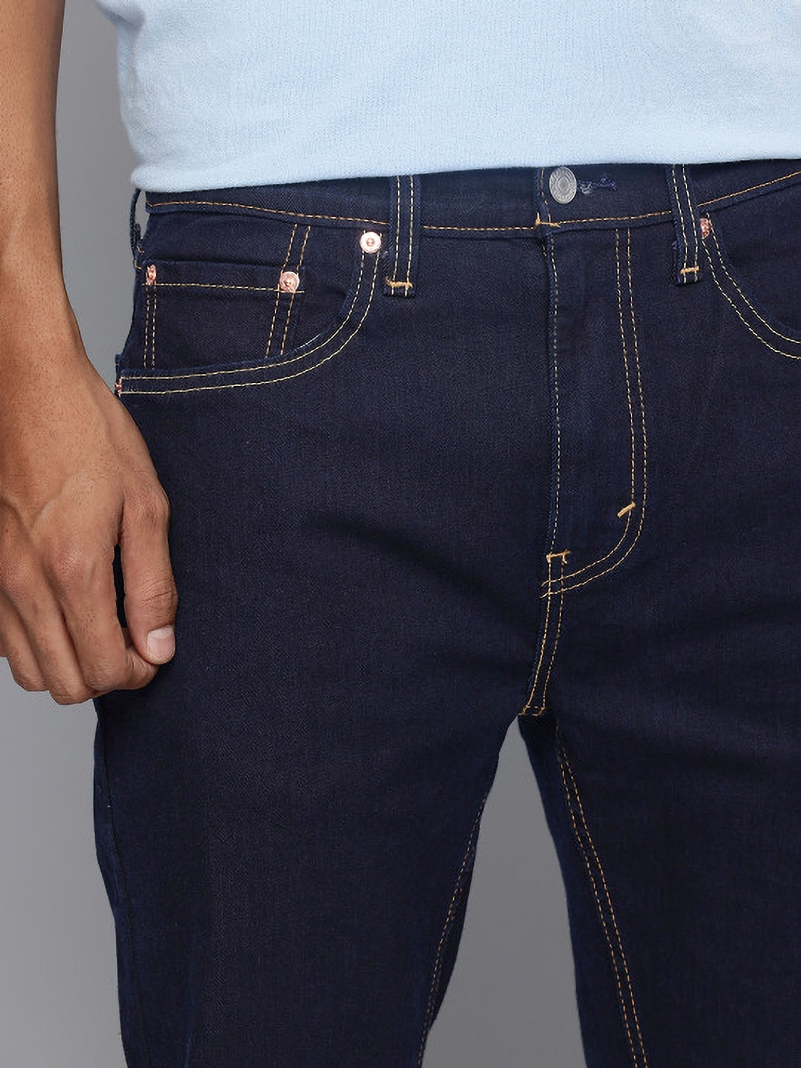 Image of LEVI'S Straight Fit Men Dark Blue Jeans