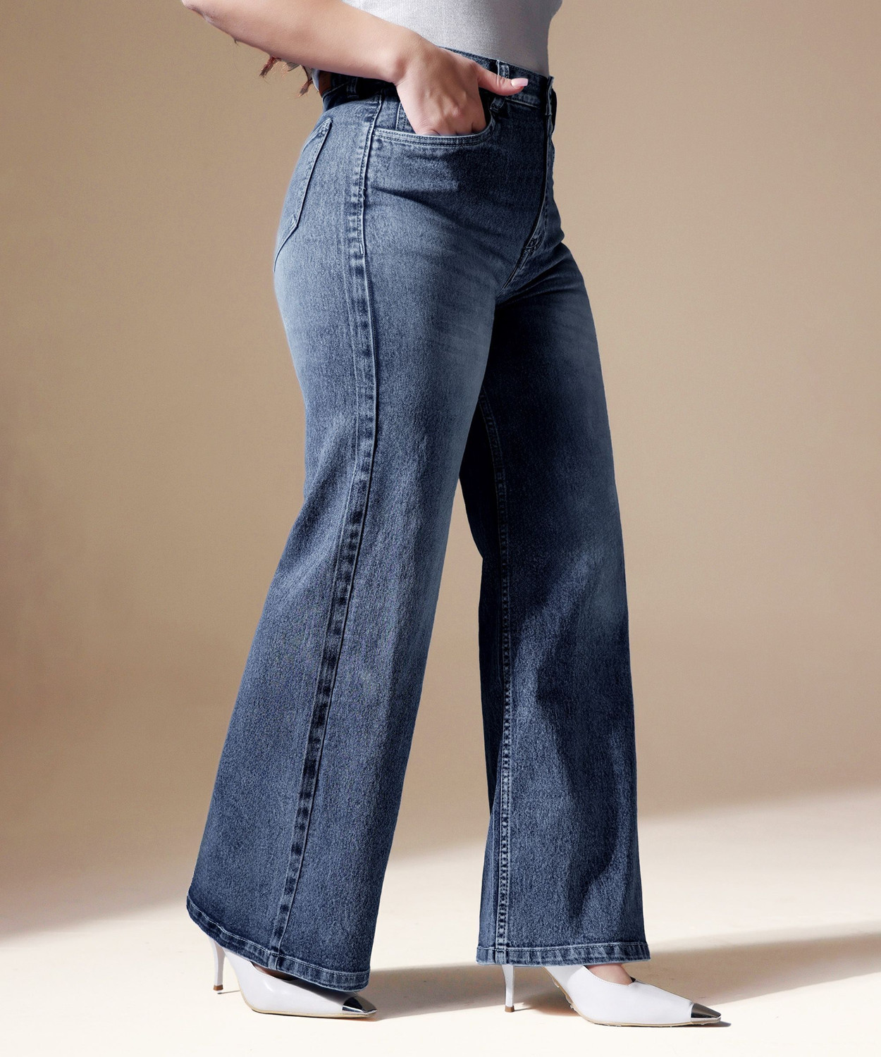 Image of Miss Chase Flared Women Blue Jeans