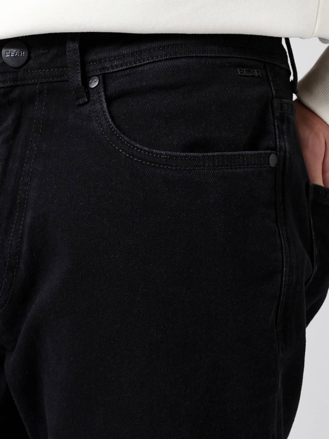 THE BEAR HOUSE Straight Fit Men Black Jeans - Image 5