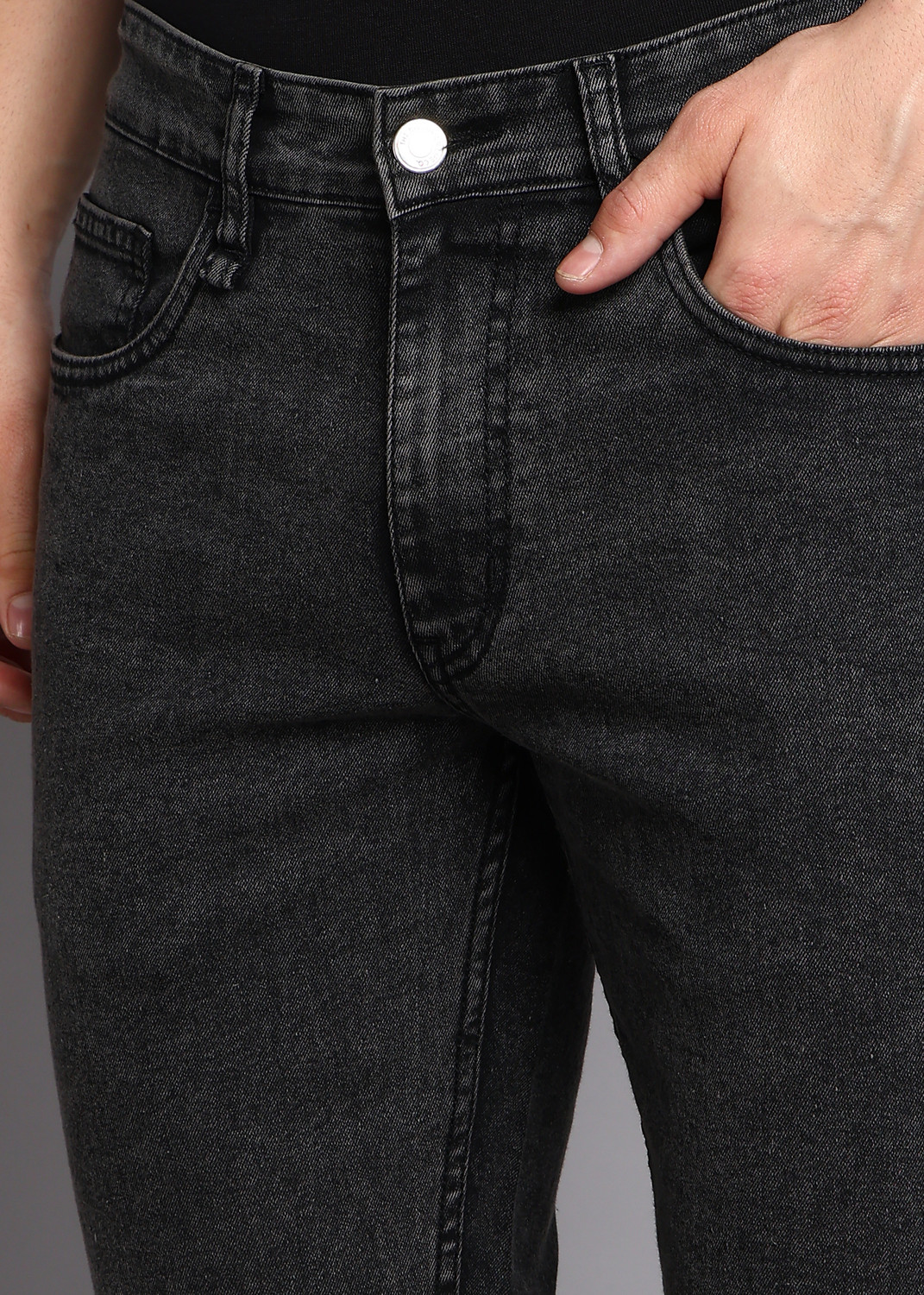Image of Roadster Men Slim Mid Rise Black Jeans
