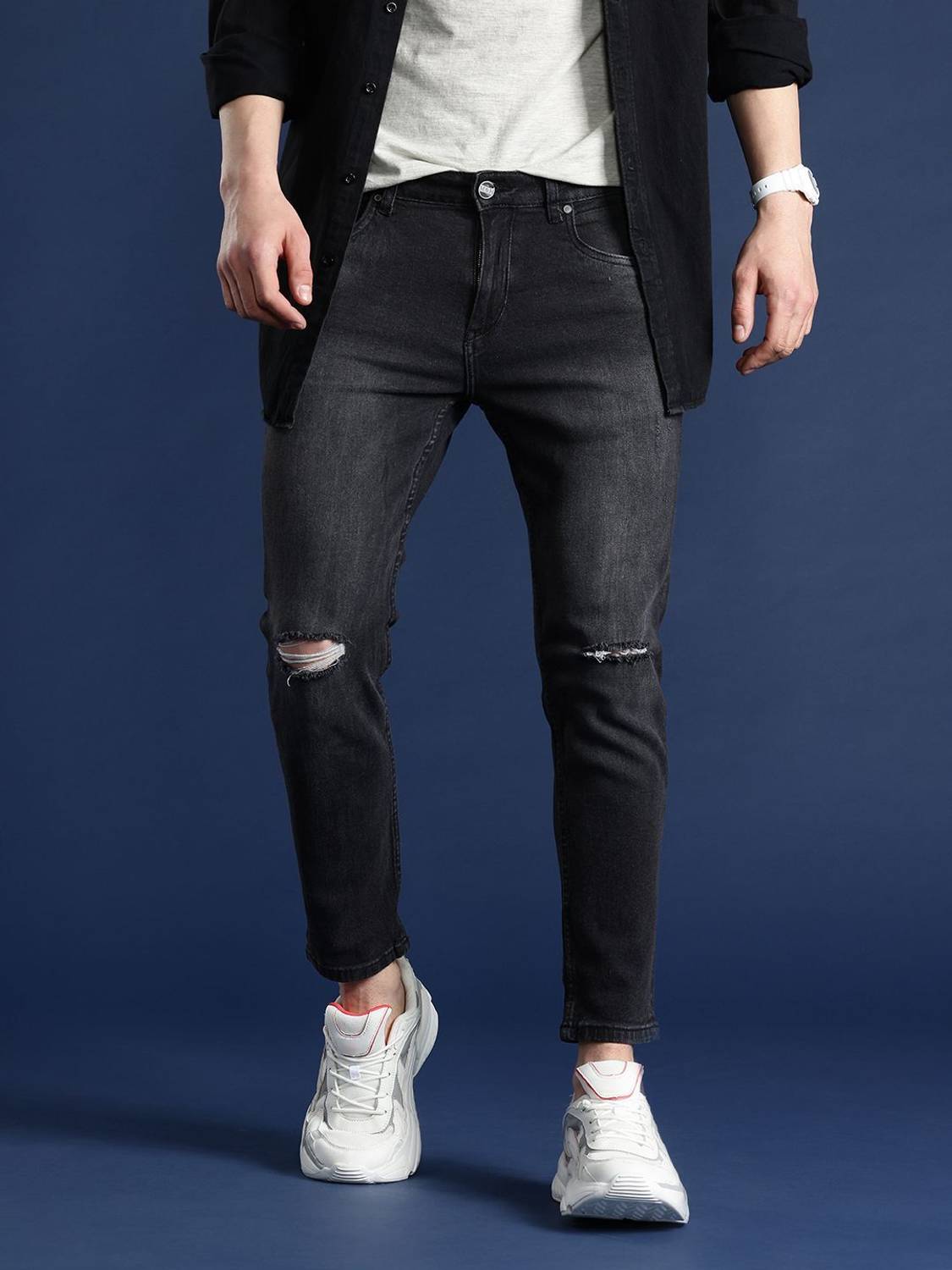 Mast & Harbour Slim Men Black Jeans - Image 1