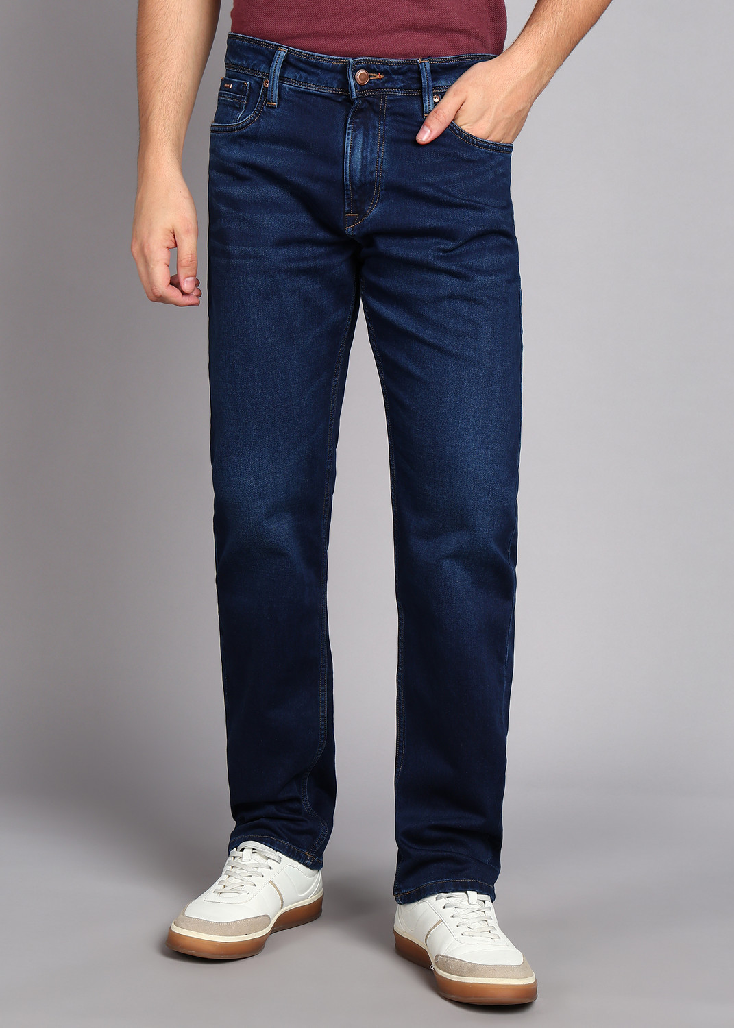 Image of KILLER Straight Fit Men Dark Blue Jeans
