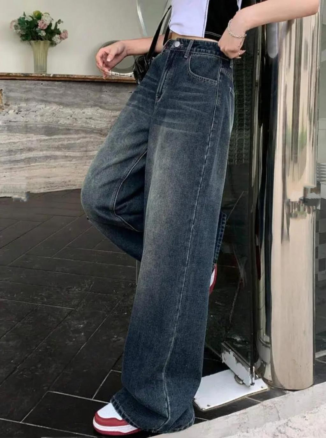 Image of RUNISHA Loose Fit Women Blue, Green, Dark Blue Jeans