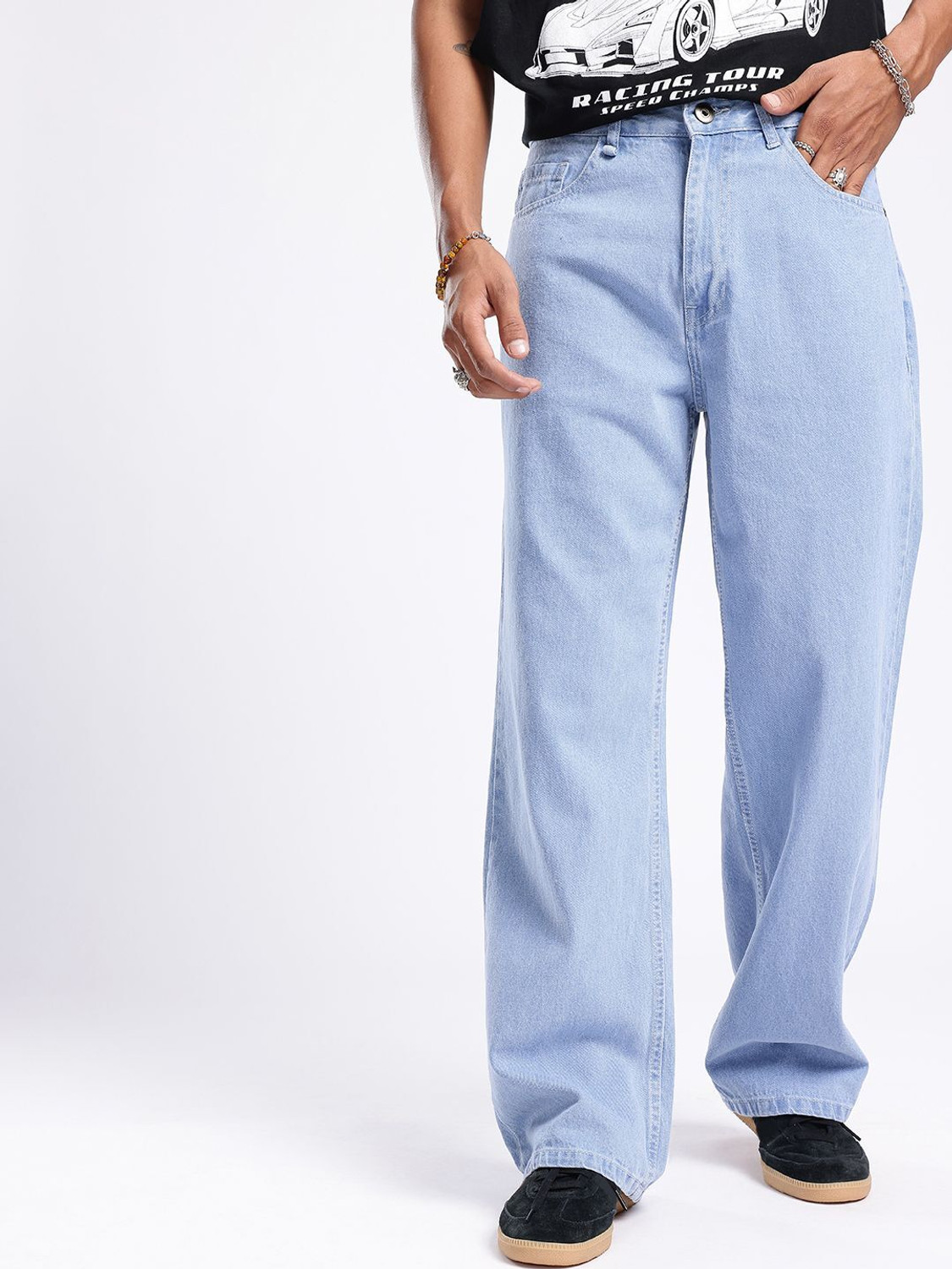 Image of Glitchez Loose Fit Men Blue Jeans