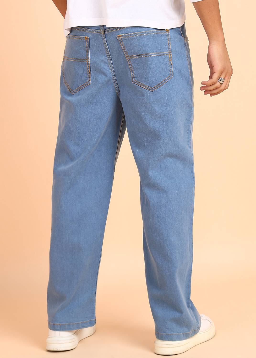 MONTREZ Straight Fit Men Light Blue Jeans - Image 2