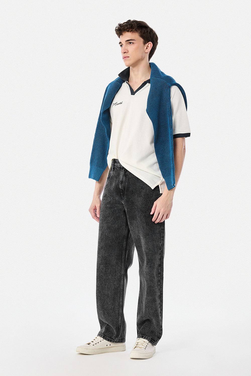 Image of Snitch Baggy Fit Men Black Jeans