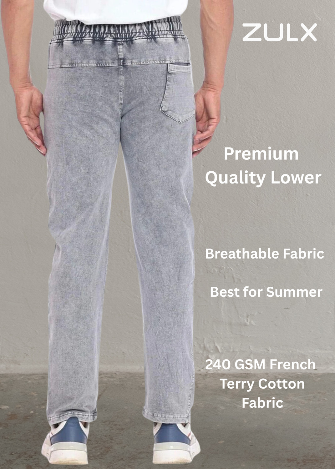 Image of ZULX Jogger Fit Men Grey Jeans