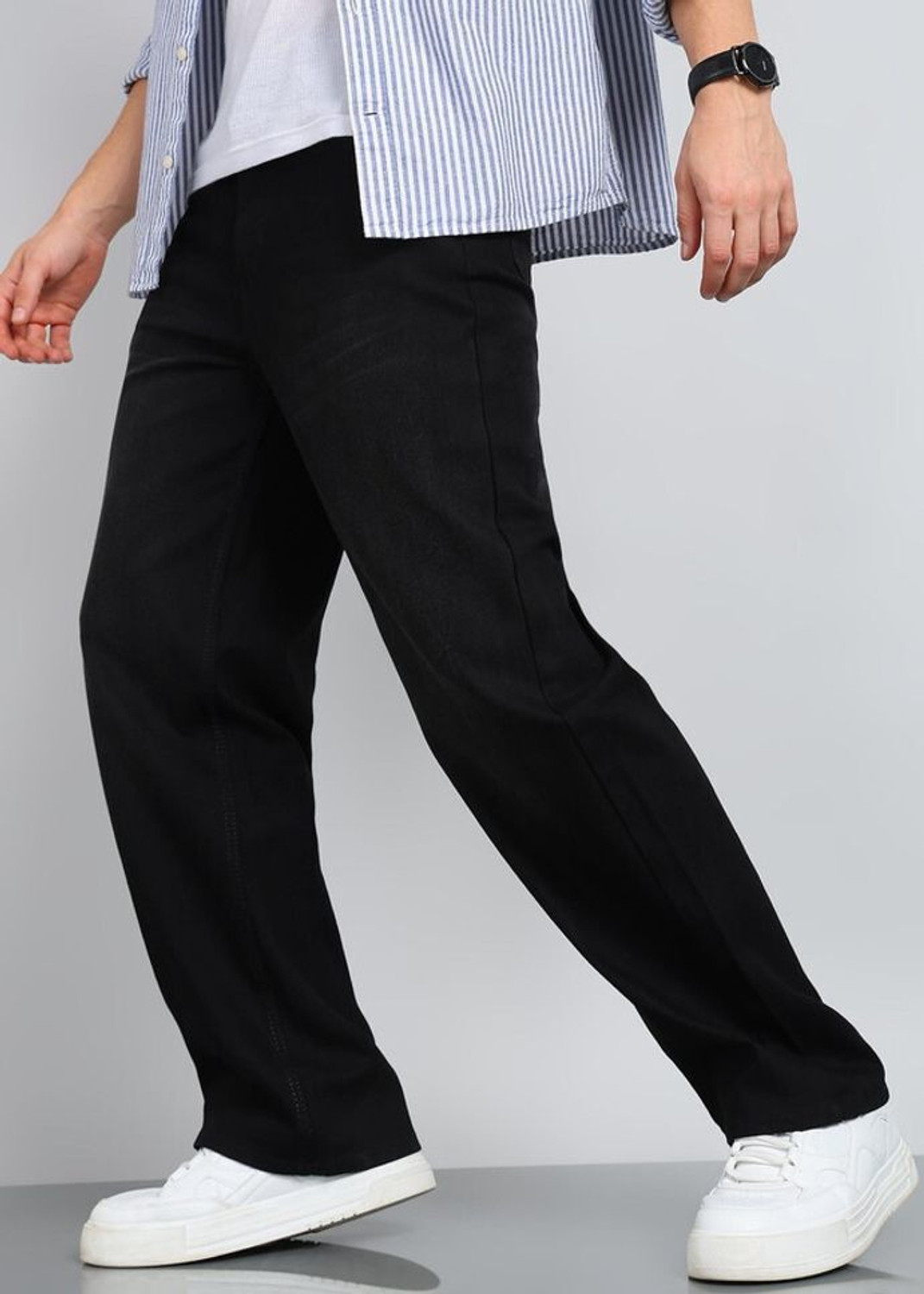 Image of SDFLY Straight Fit Men Black Jeans
