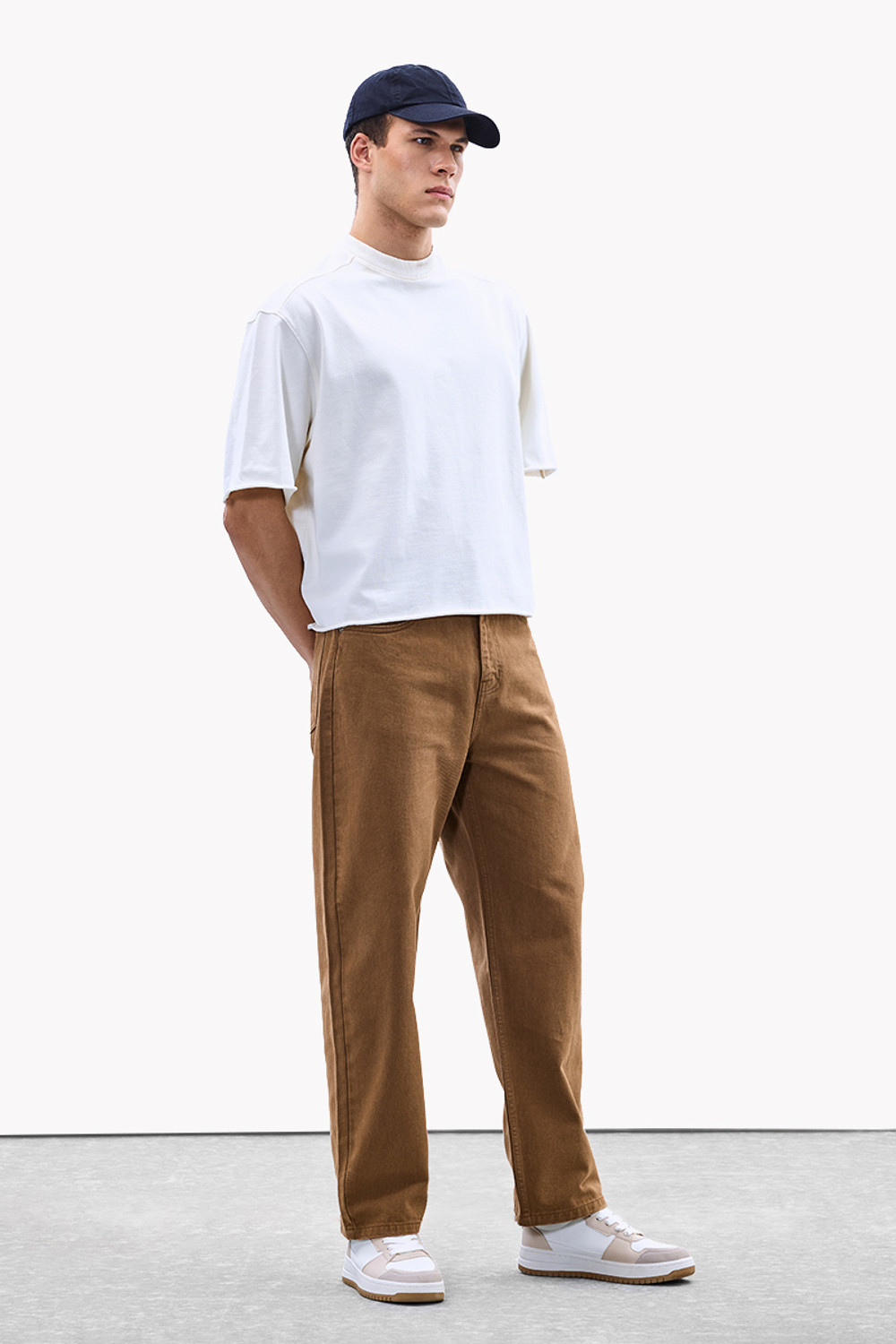 Image of Snitch Relaxed Fit Men Brown Jeans